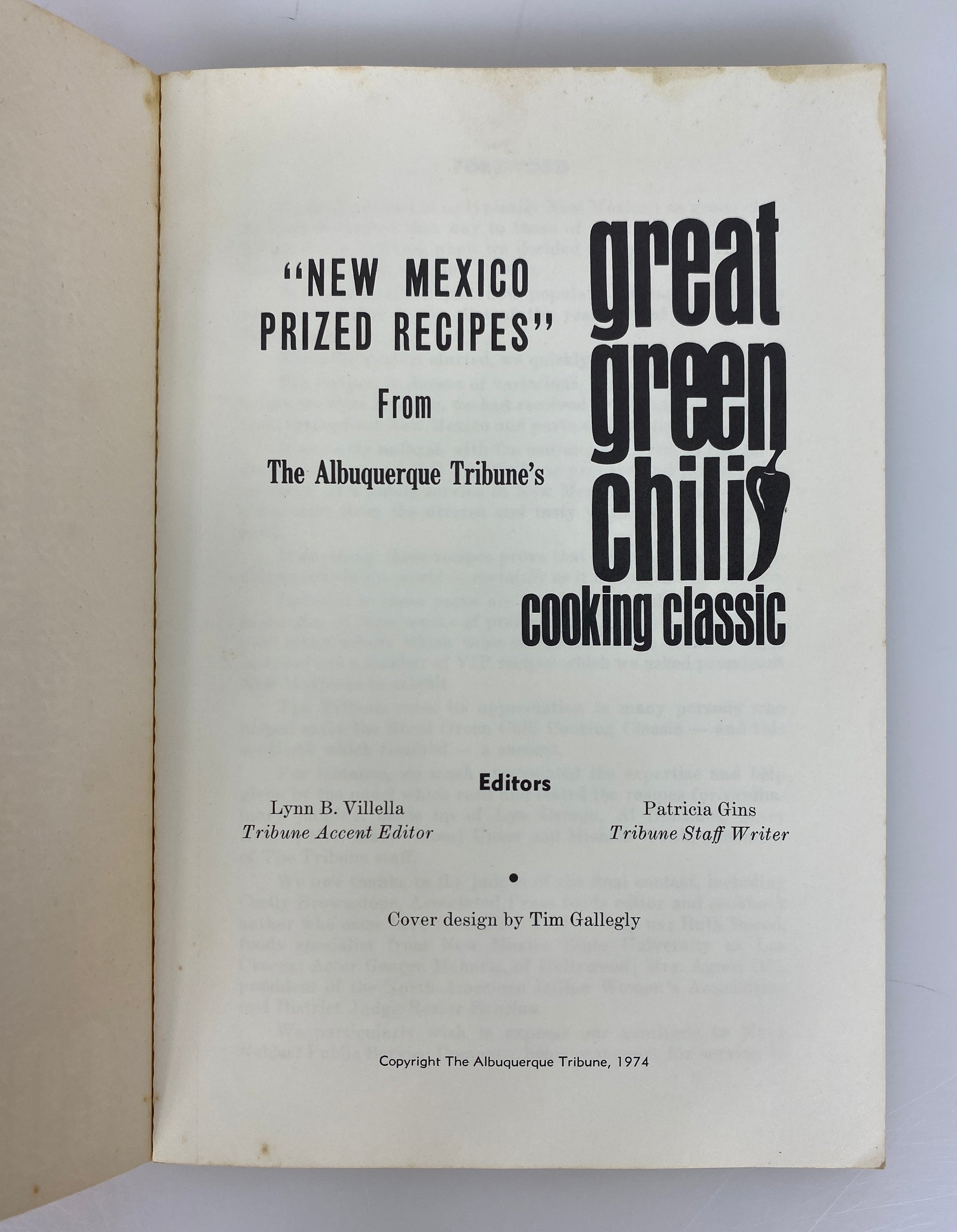 Lot of 3 Vtg Recipe Books: Southwest/Great Green Chili/Mexican Cooking SC