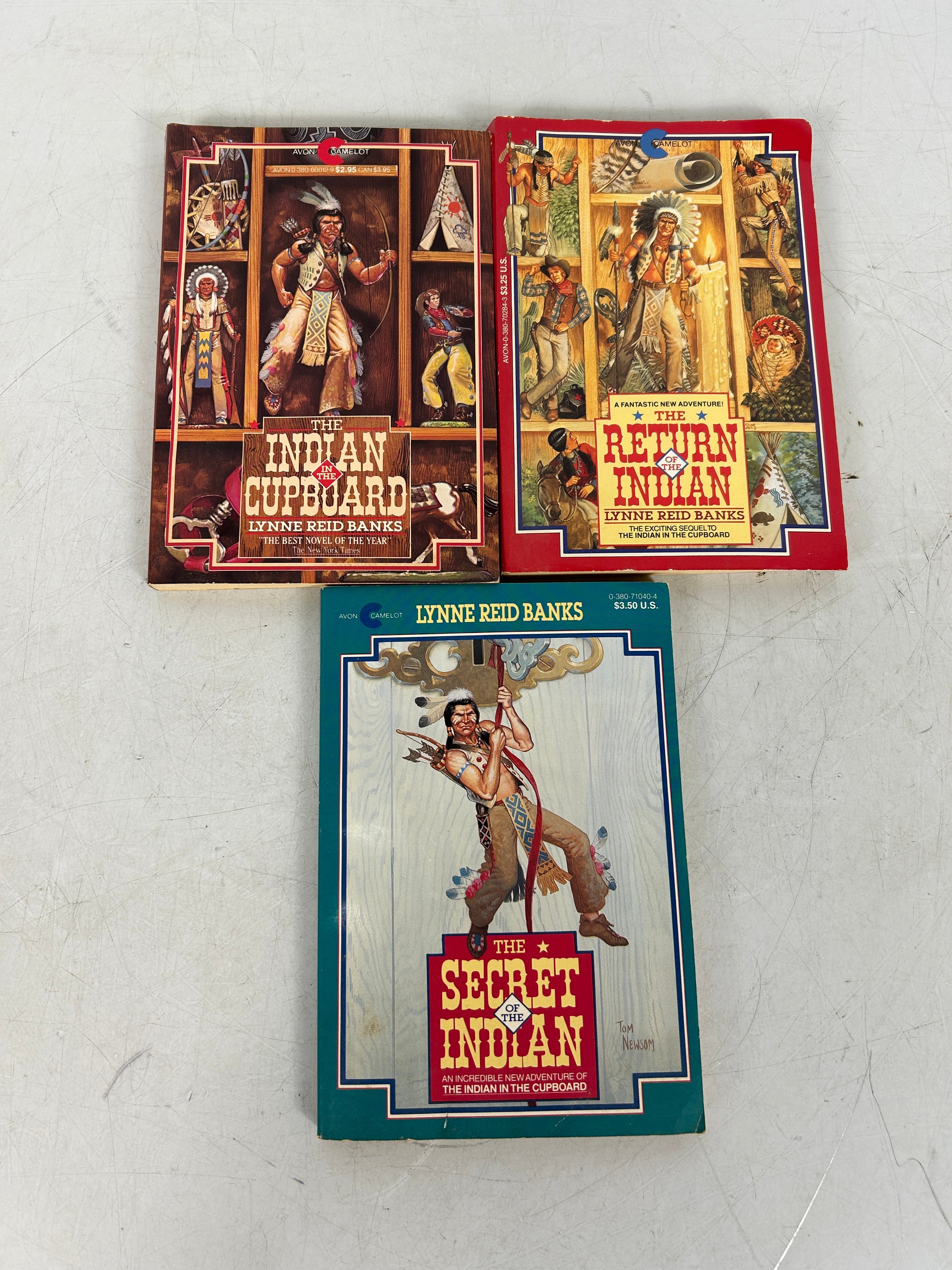 Lot of 3 Vtg The Indian In the Cupboard Childrens Books 1982-90 SC