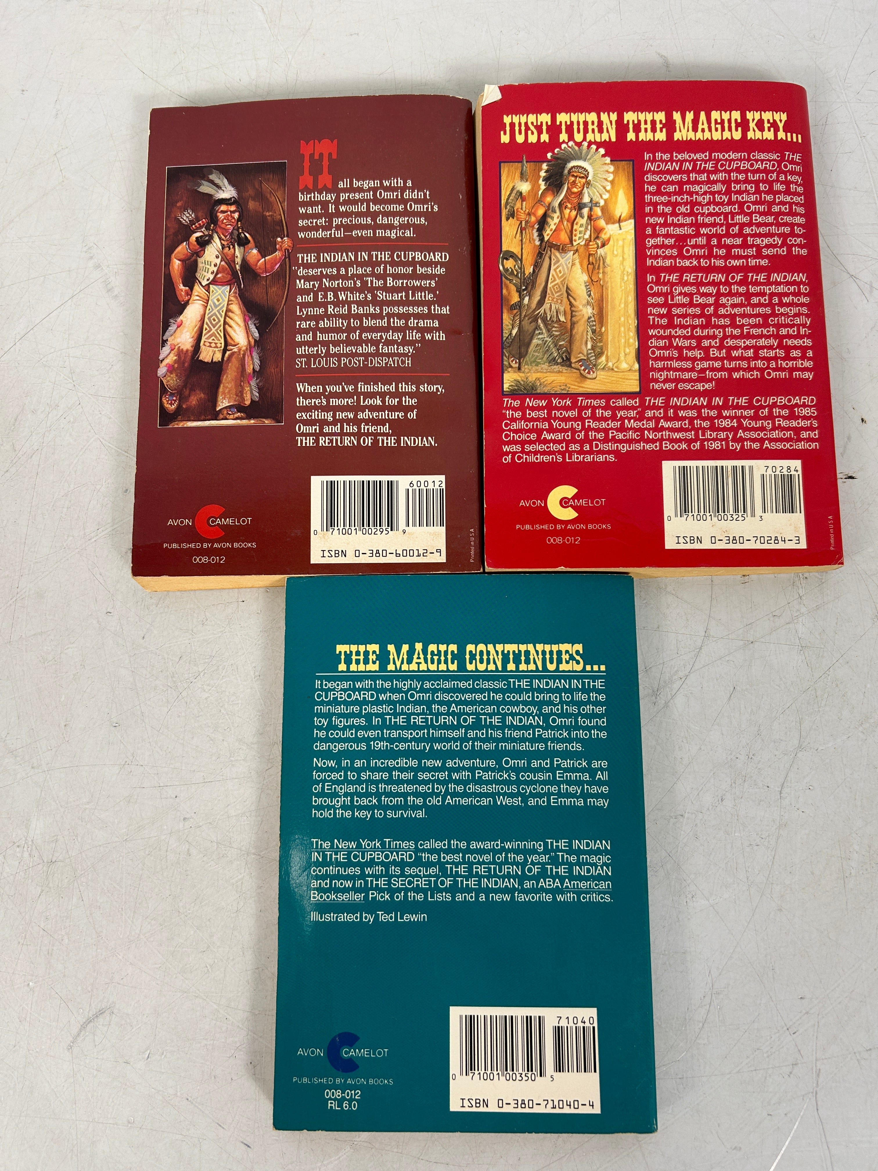 Lot of 3 Vtg The Indian In the Cupboard Childrens Books 1982-90 SC
