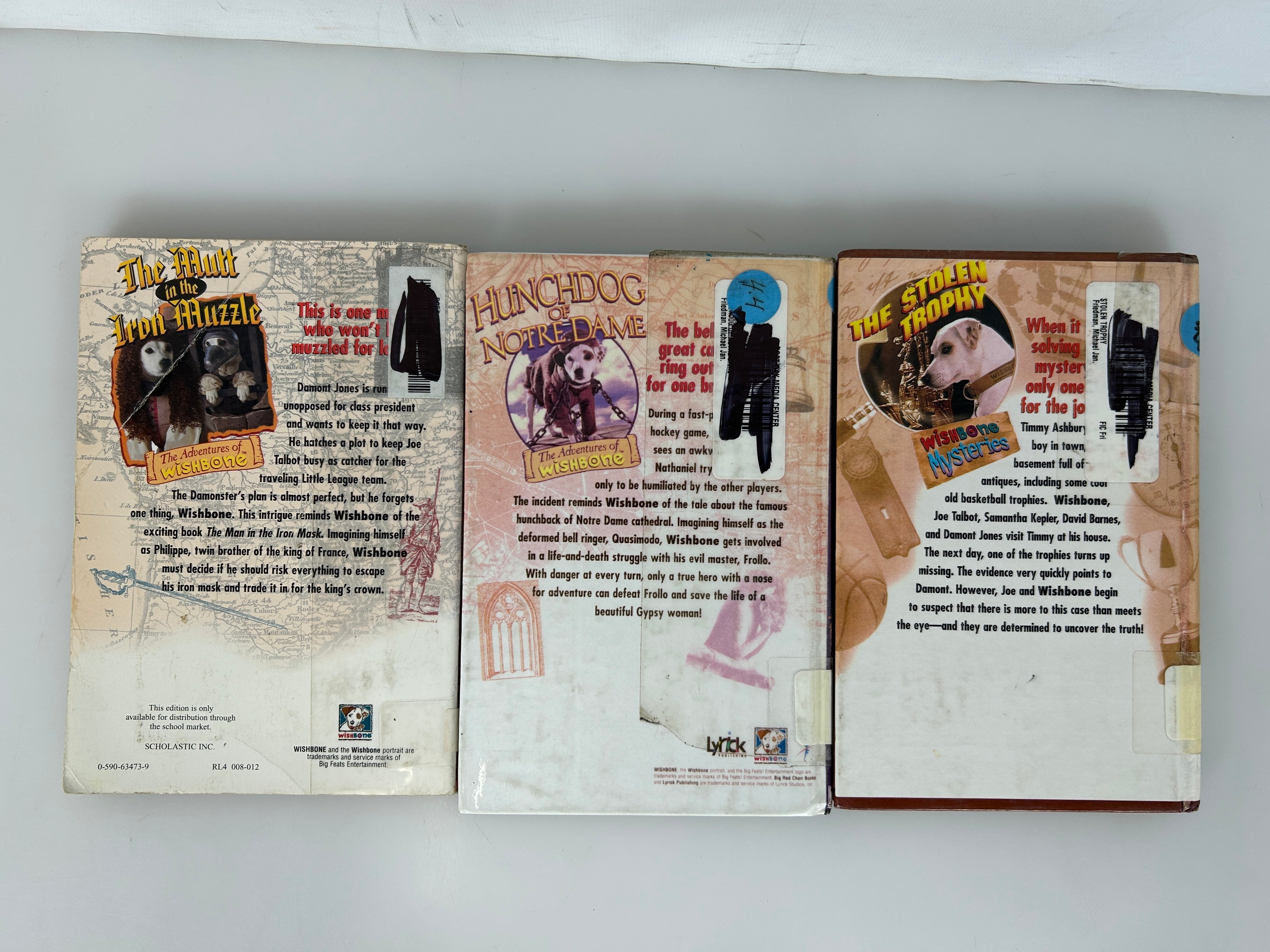 Lot of 3 Wishbone Adventures/Mysteries Stolen Trophy/Hunchdog/Iron Muzzle Ex-Lib