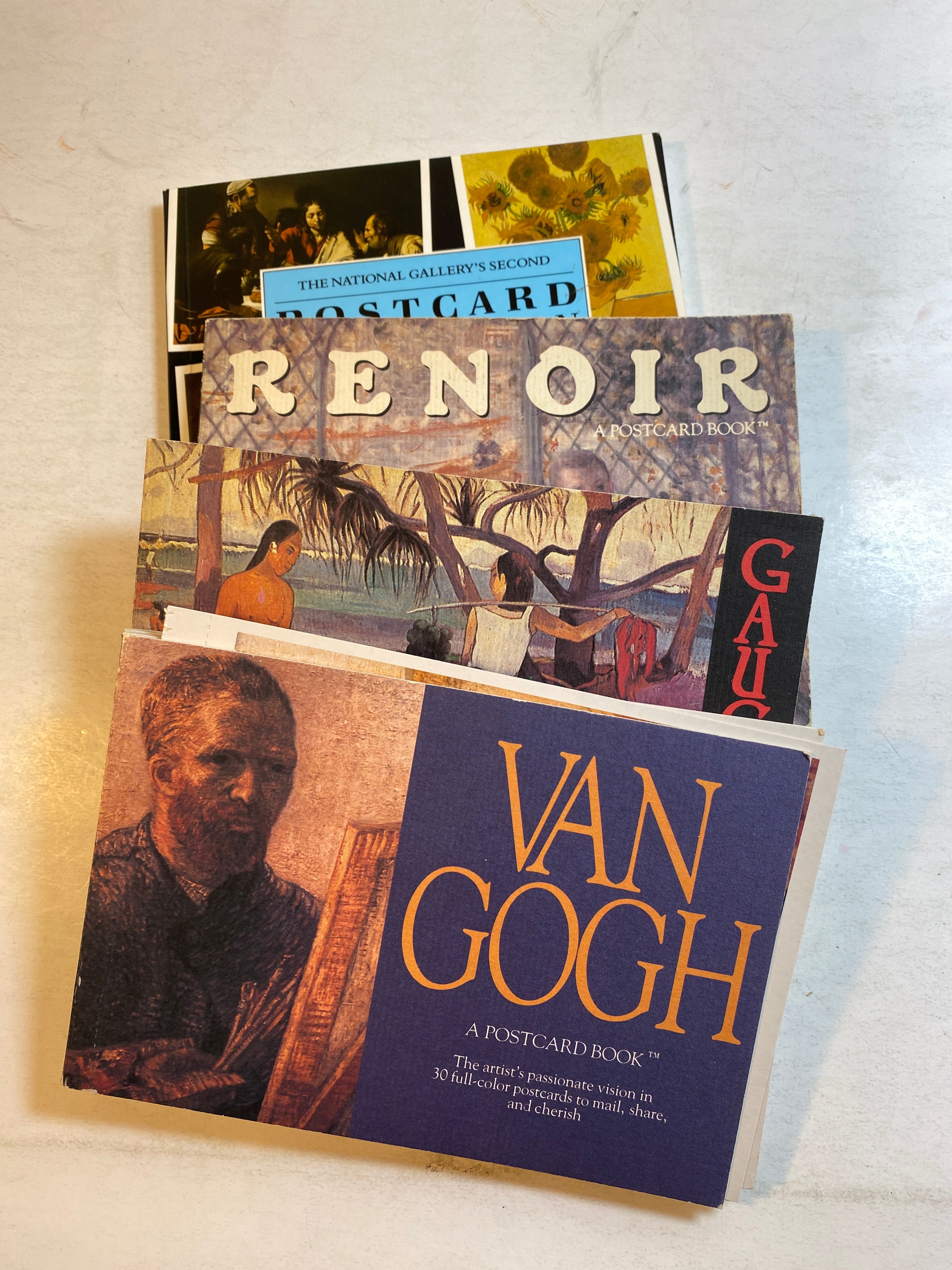 Lot of 4 Art Postcard Books Van Gogh Gaugin Renoir National Gallery