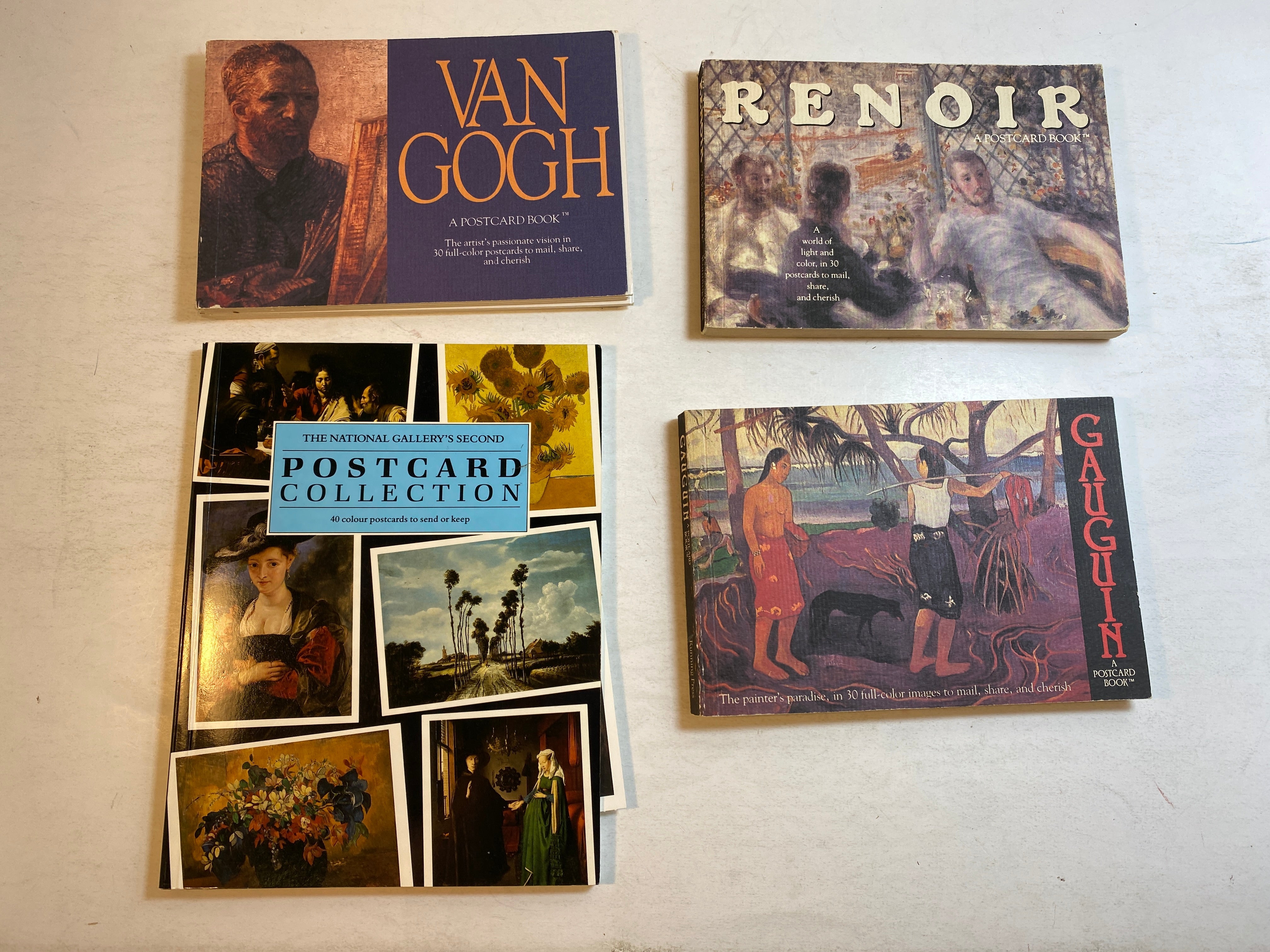 Lot of 4 Art Postcard Books Van Gogh Gaugin Renoir National Gallery