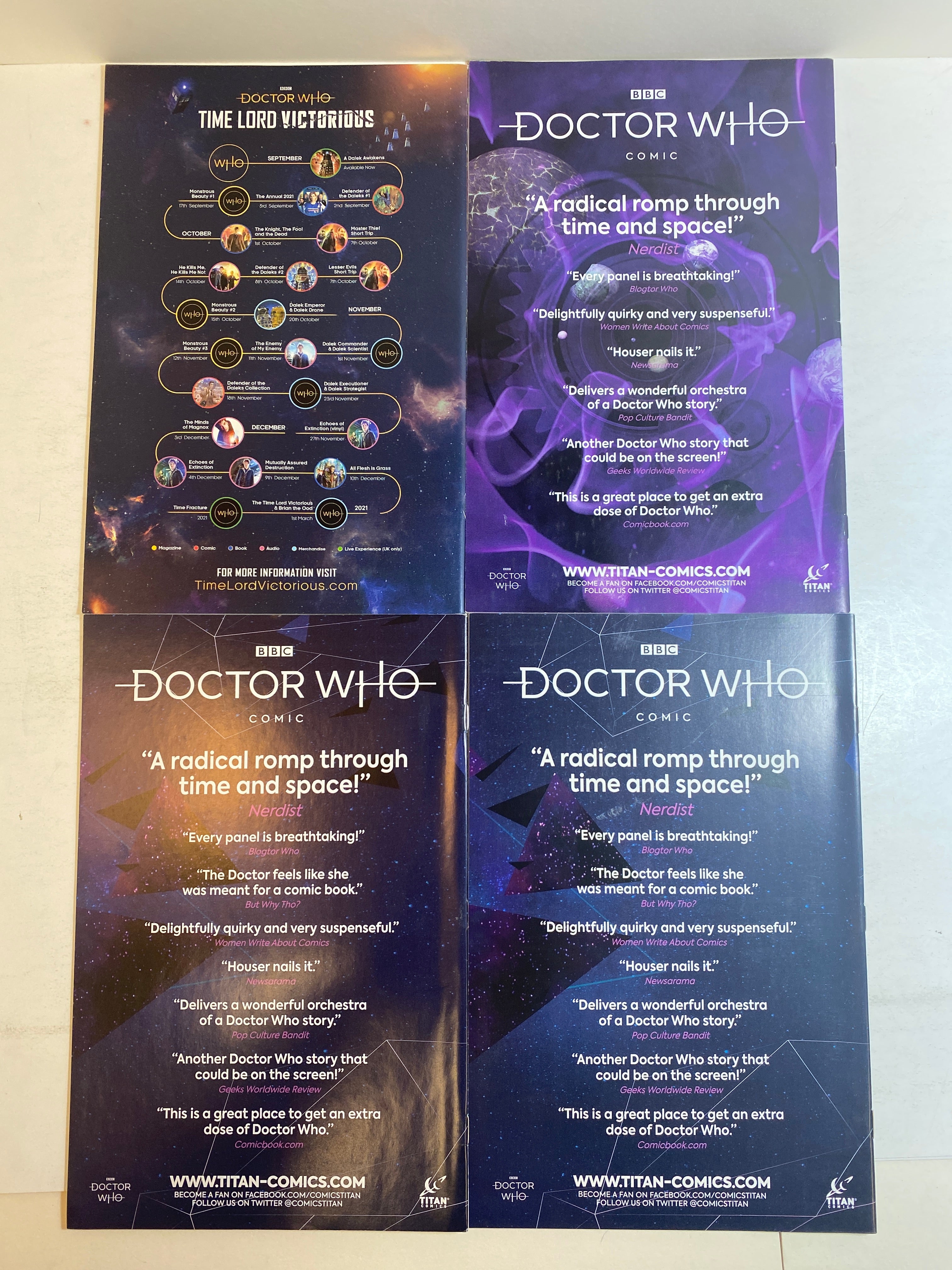 Lot of 4 BBC Dr. Who Titan Comics 2020-2021