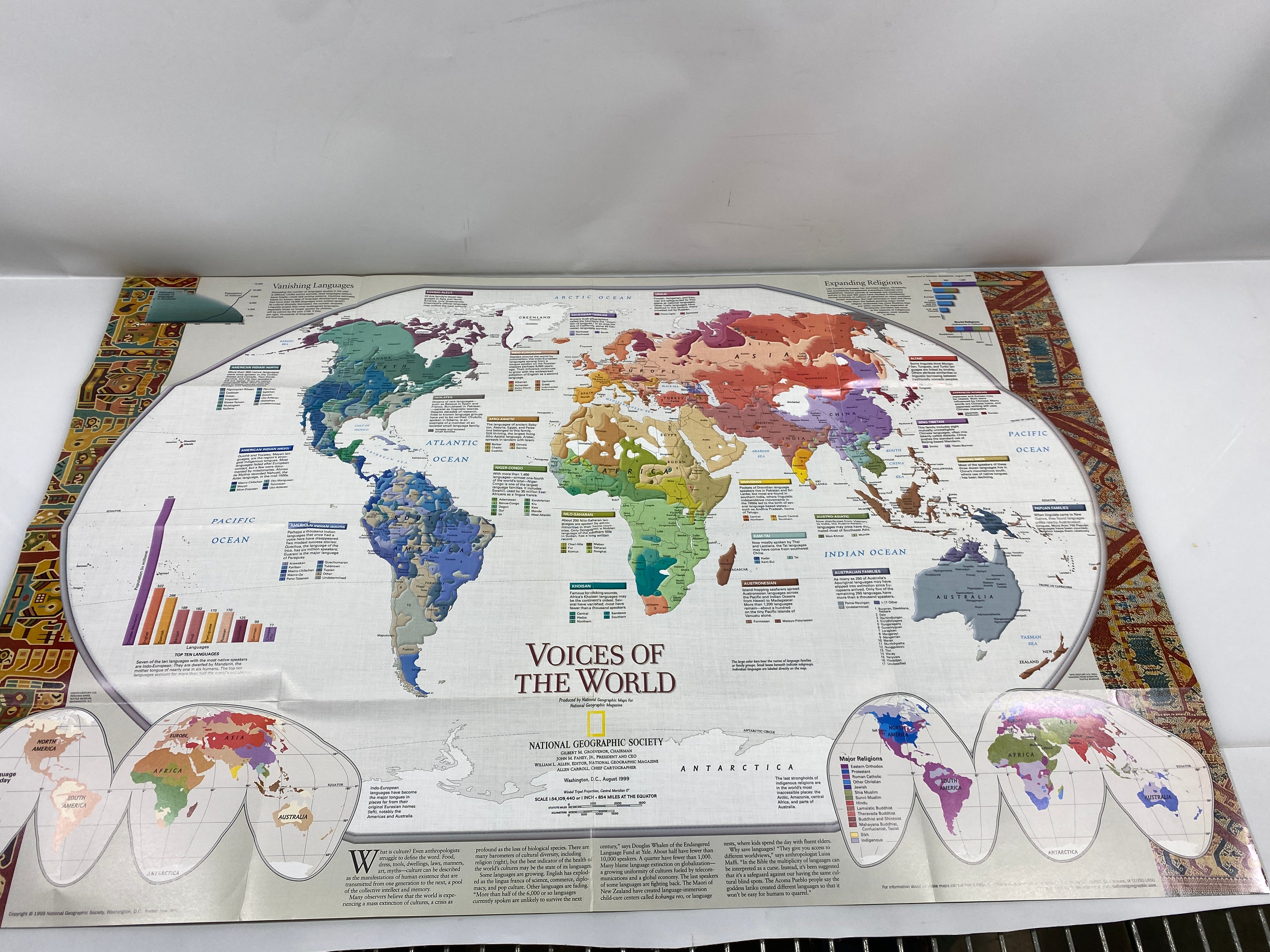 Lot of 4 Double Sided Nat Geo Millennium in Maps 1998-1999