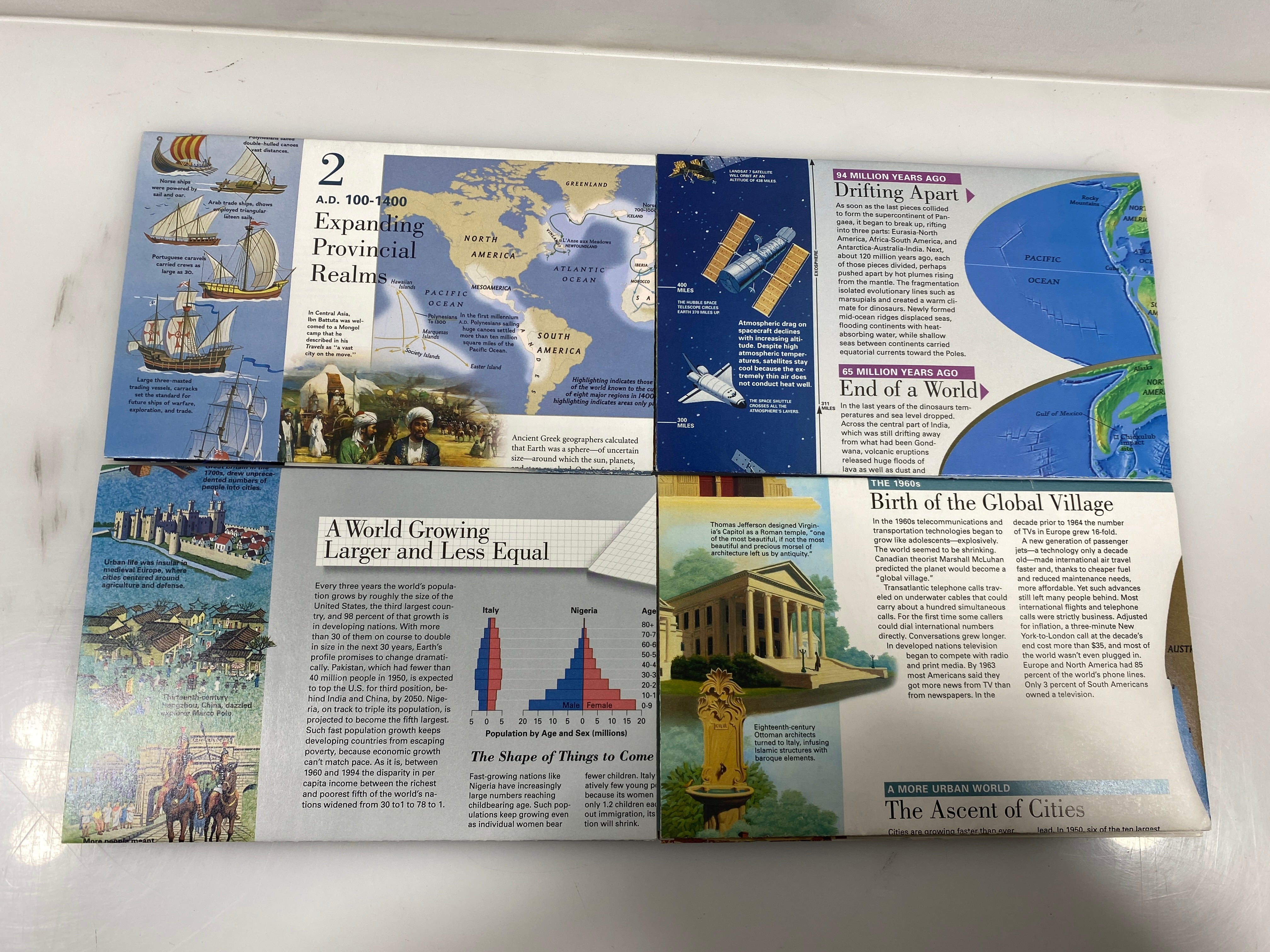 Lot of 4 Double Sided Nat Geo Millennium in Maps 1998-1999