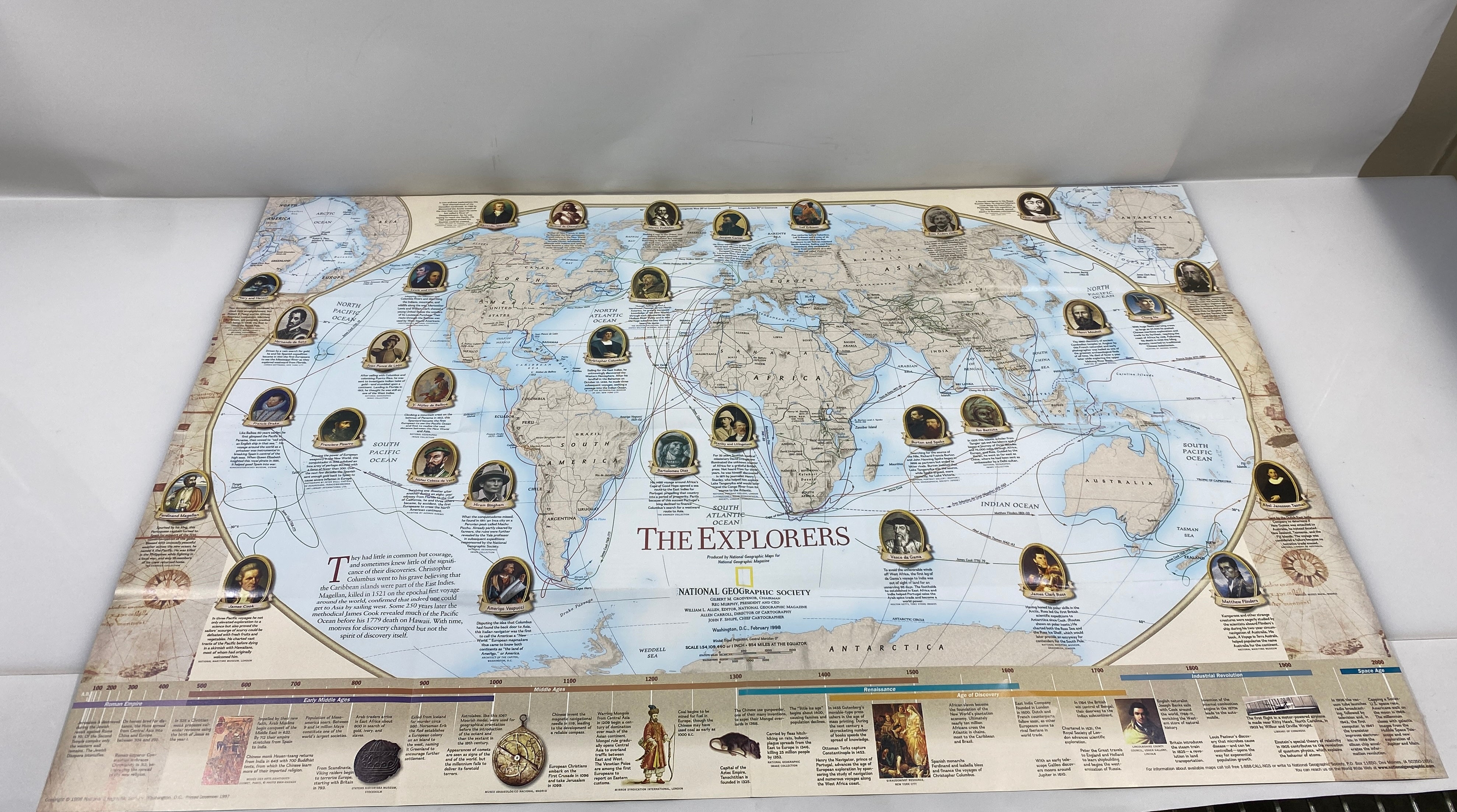 Lot of 4 Double Sided Nat Geo Millennium in Maps 1998-1999