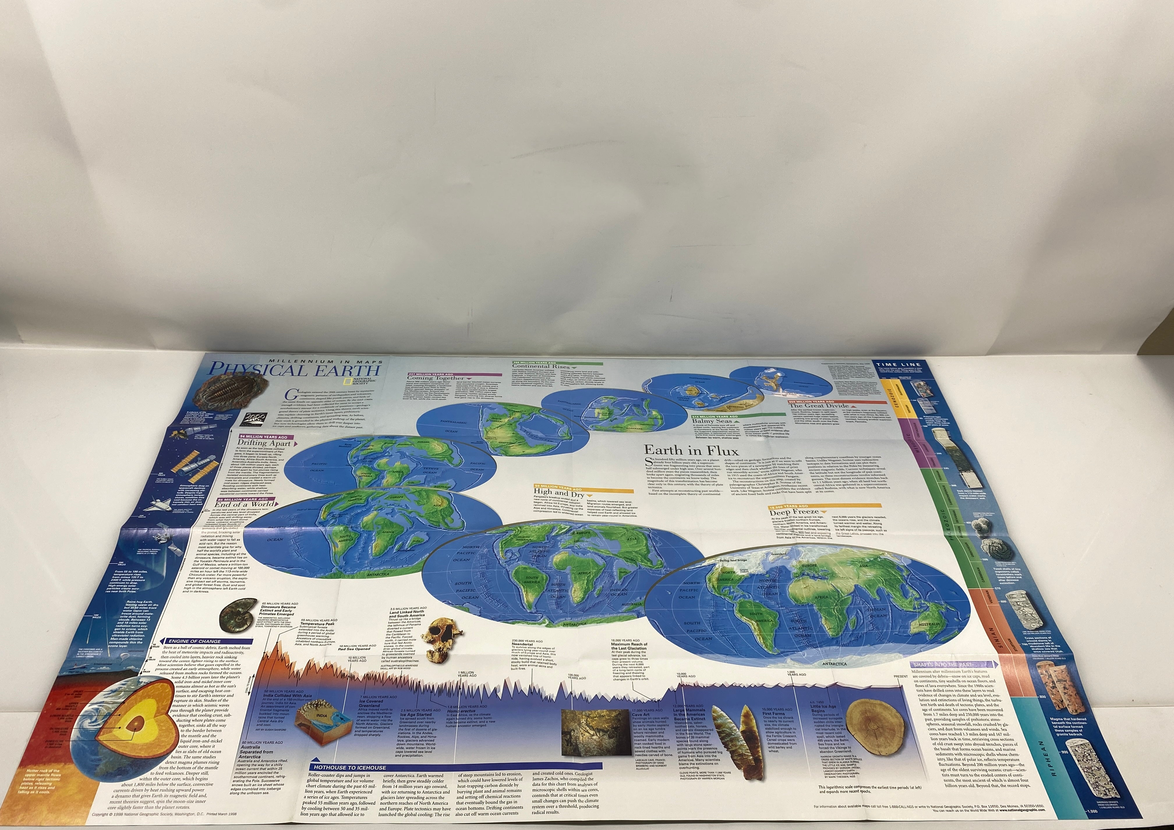 Lot of 4 Double Sided Nat Geo Millennium in Maps 1998-1999