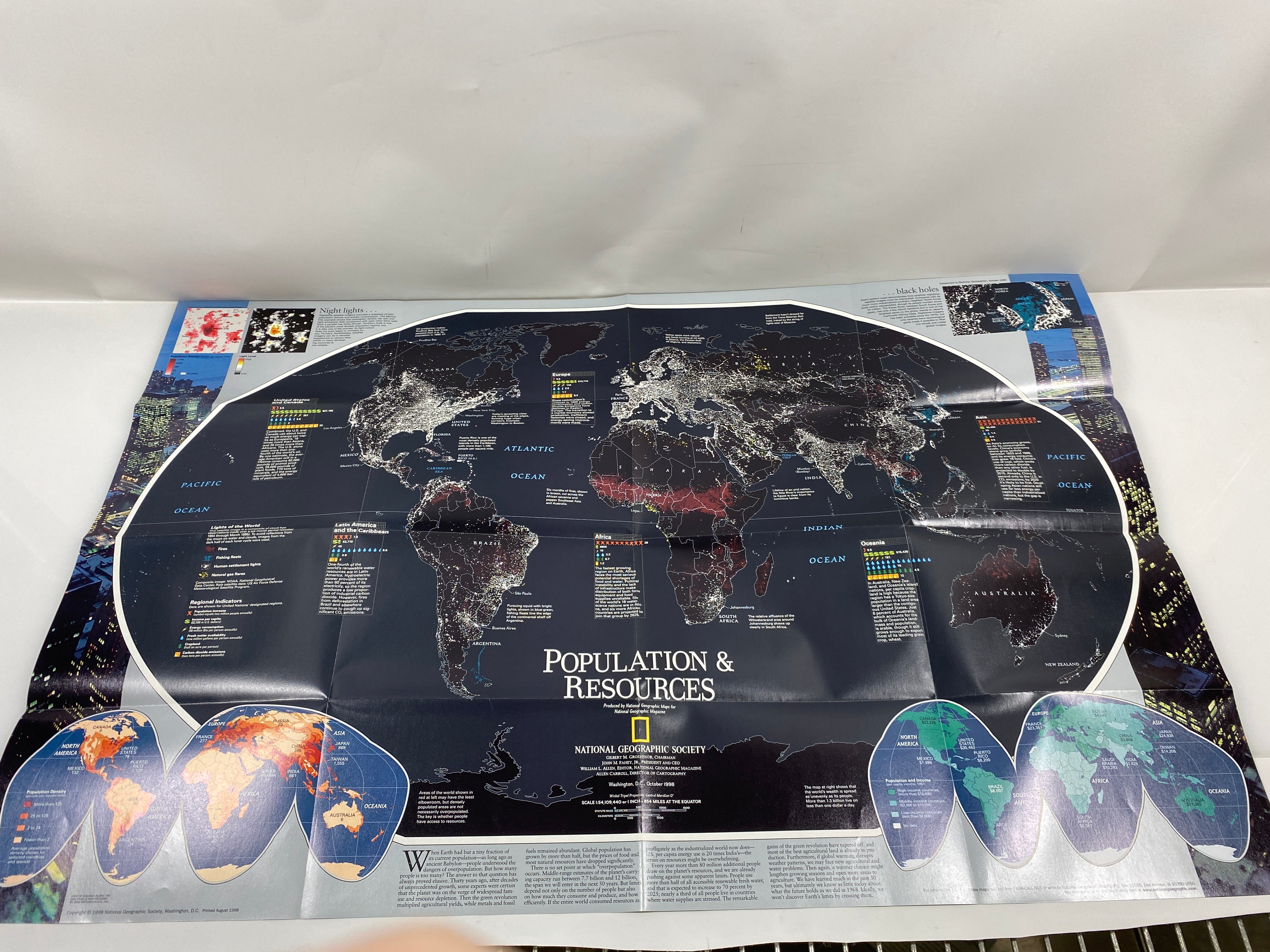 Lot of 4 Double Sided Nat Geo Millennium in Maps 1998-1999