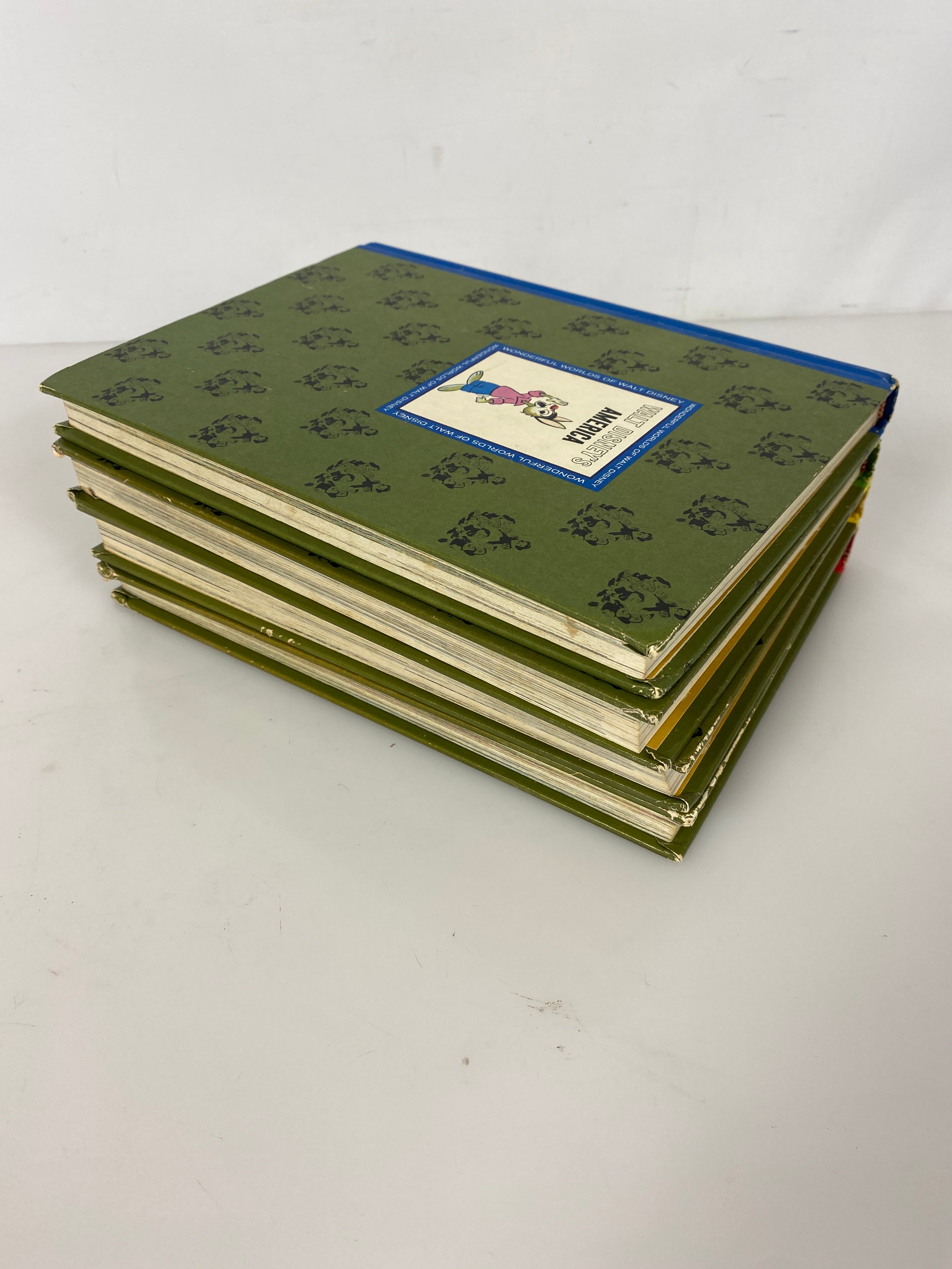 Lot of 4 Golden Disney Wonderful Worlds Books Fantasyland HC 1965