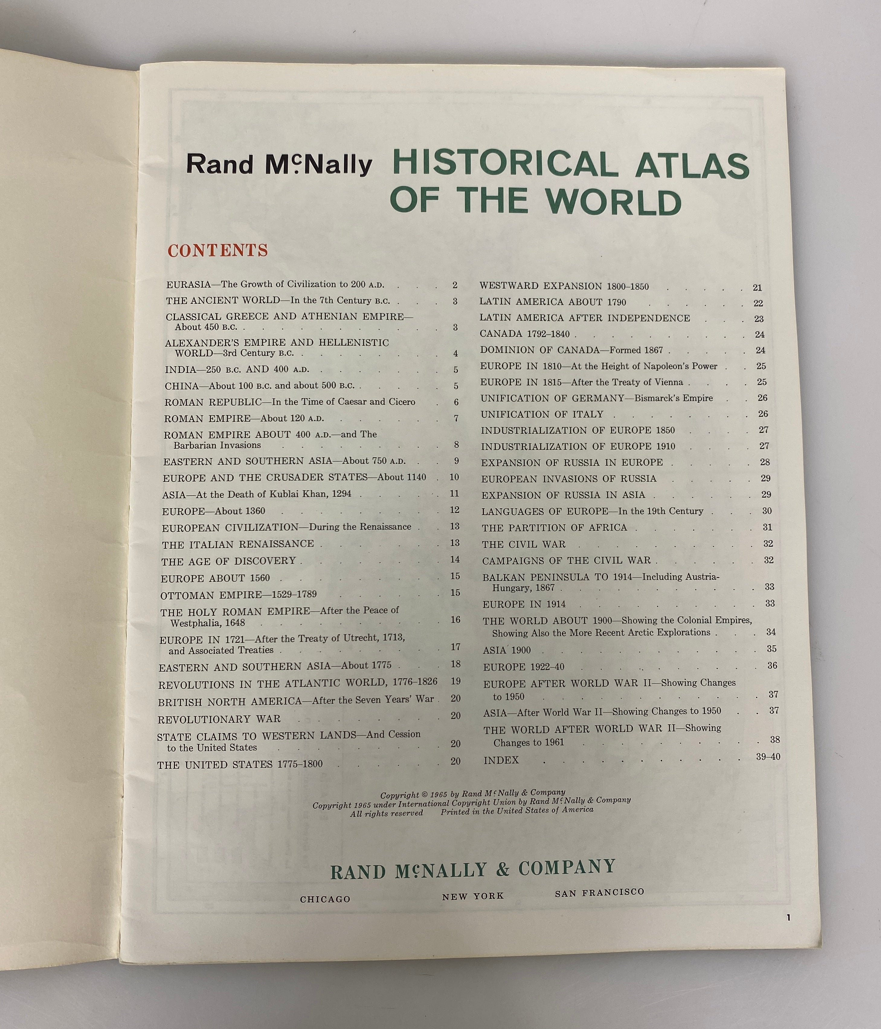 Lot of 4: Historical Atlas of the World/Endangered Earth/2 World Maps 1965-88