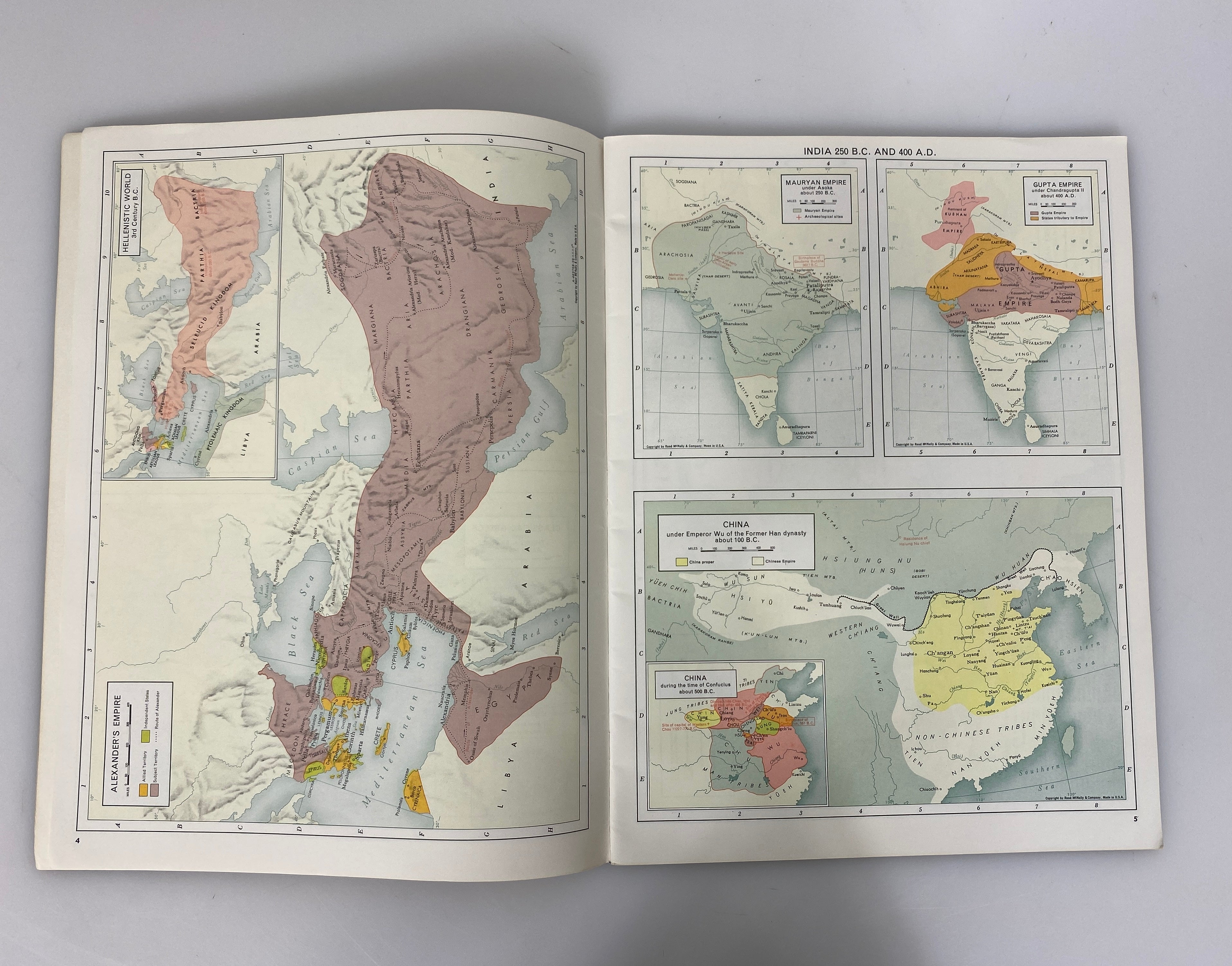 Lot of 4: Historical Atlas of the World/Endangered Earth/2 World Maps 1965-88