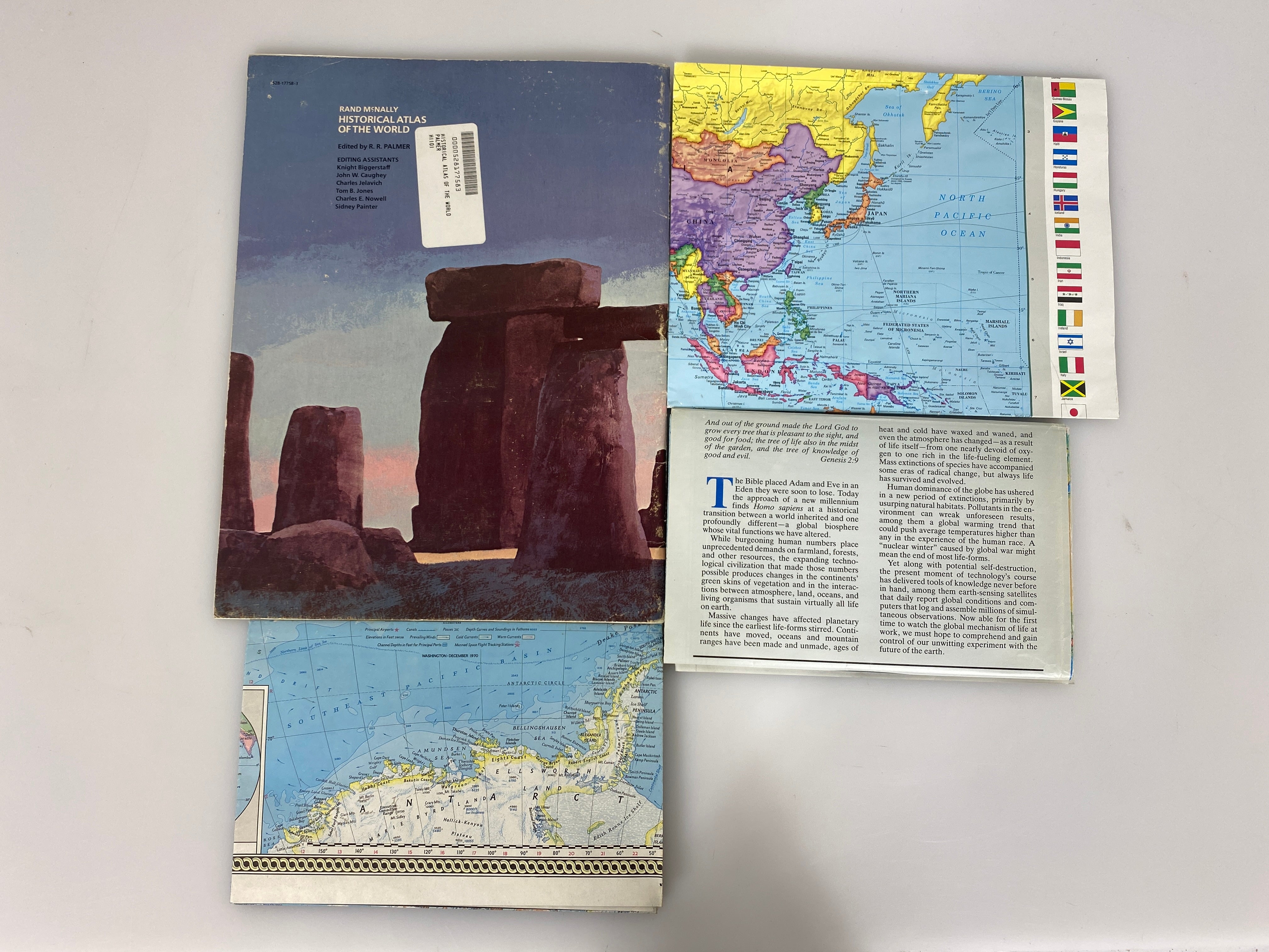 Lot of 4: Historical Atlas of the World/Endangered Earth/2 World Maps 1965-88