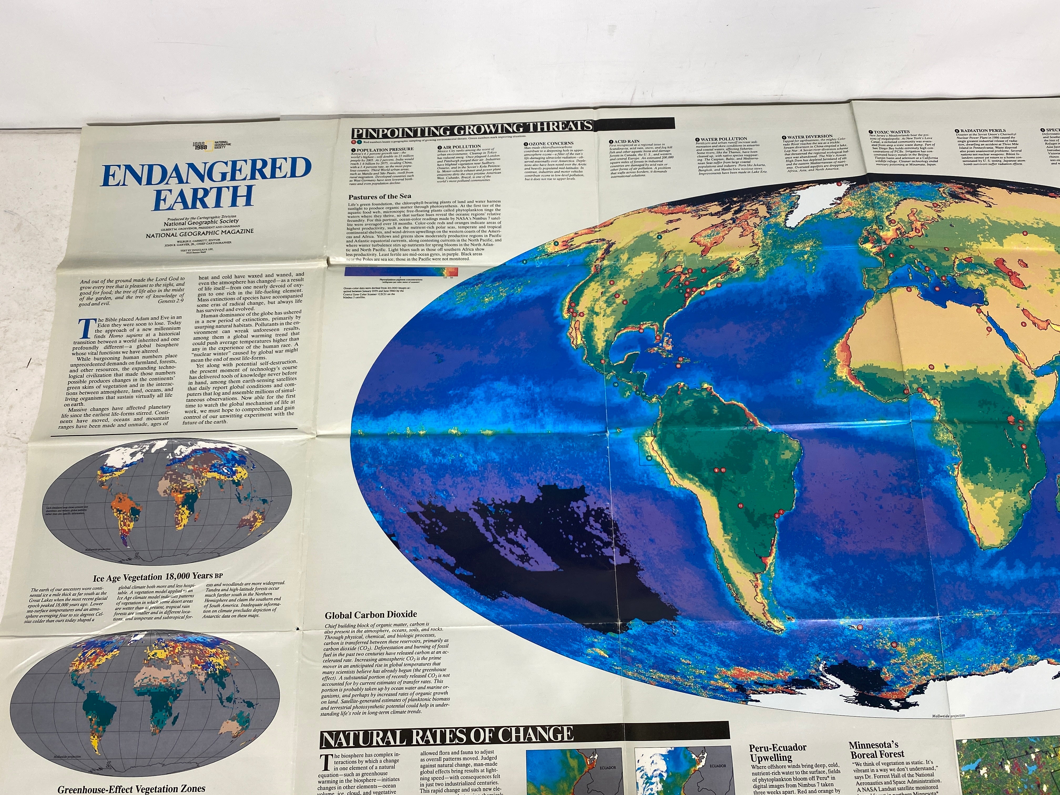 Lot of 4: Historical Atlas of the World/Endangered Earth/2 World Maps 1965-88