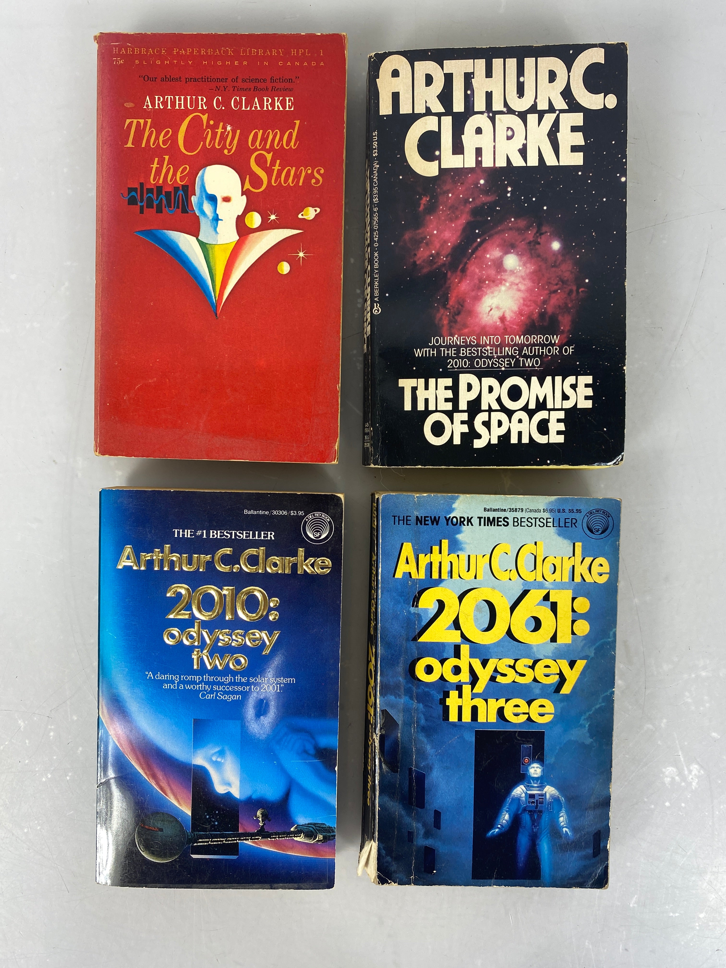 Lot of 4 Science Fiction paperbacks Arthur C. Clarke 1956-1989