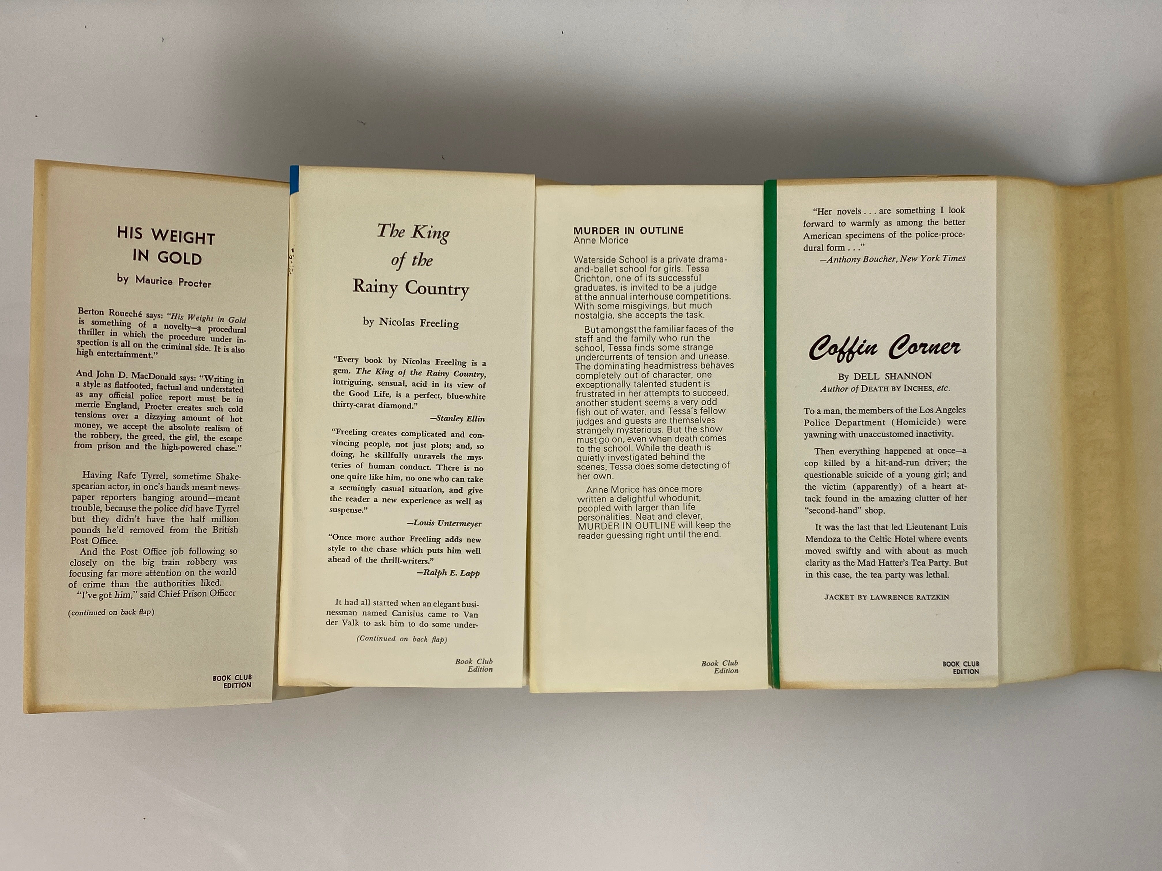 Lot of 4 Vintage Mystery/Suspense Novels 1965-79 HC DJ BCE