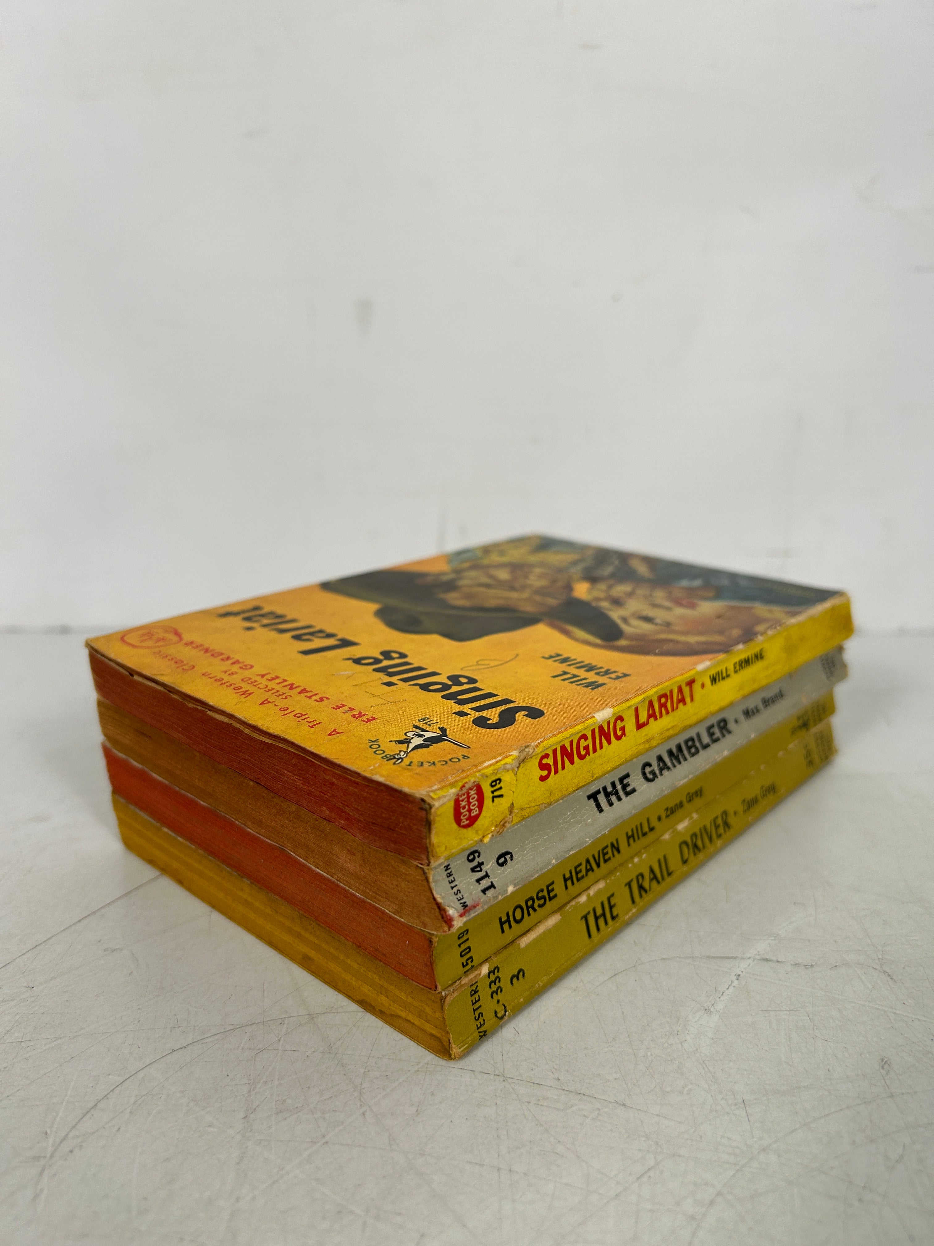 Lot of 4 Vintage Pulp Pocket Book Westerns Paperbacks 1950-1964 SC