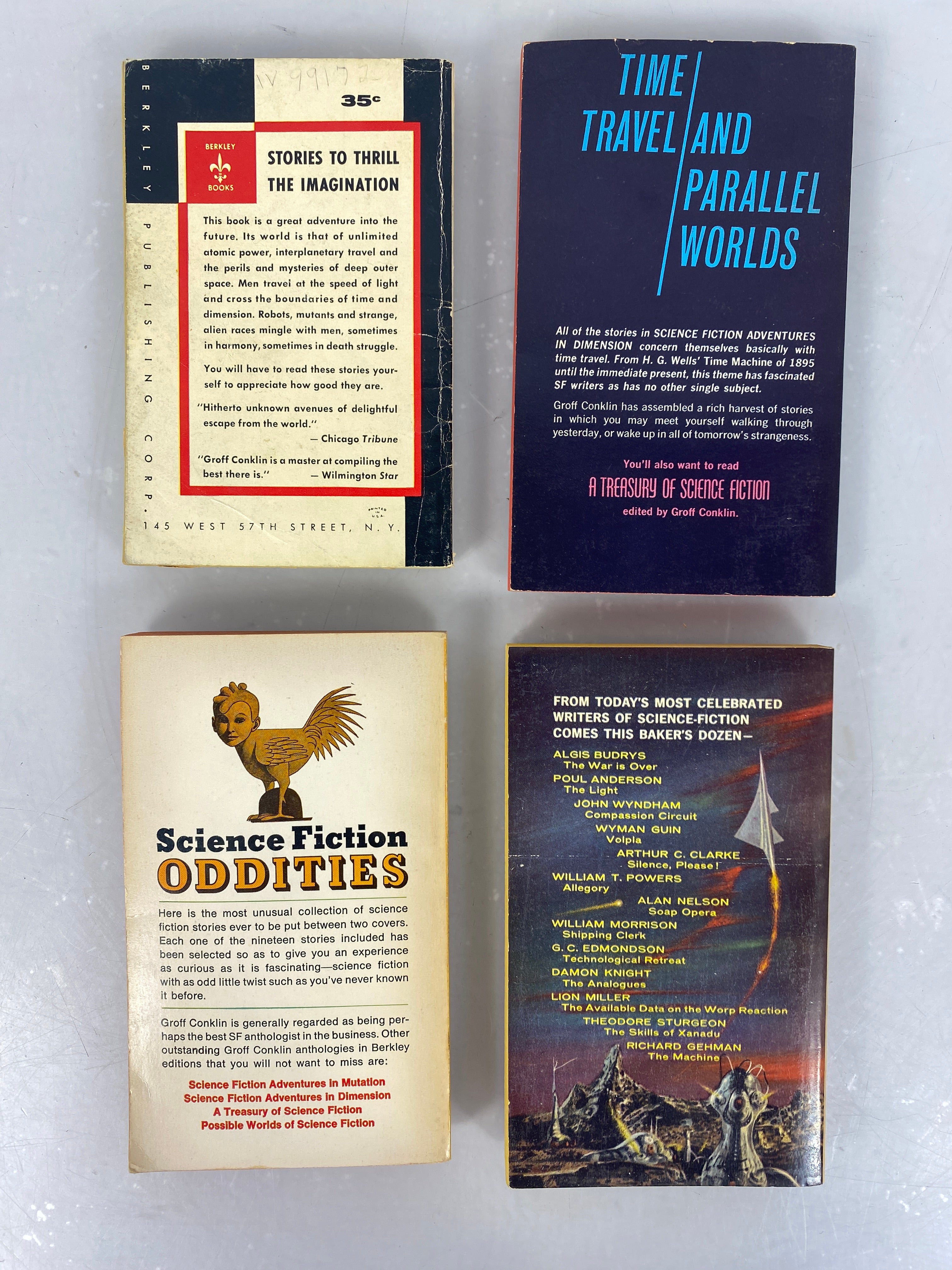 Lot of 4 Vintage Science Fiction Collection paperbacks Groff Conklin 1948-1966