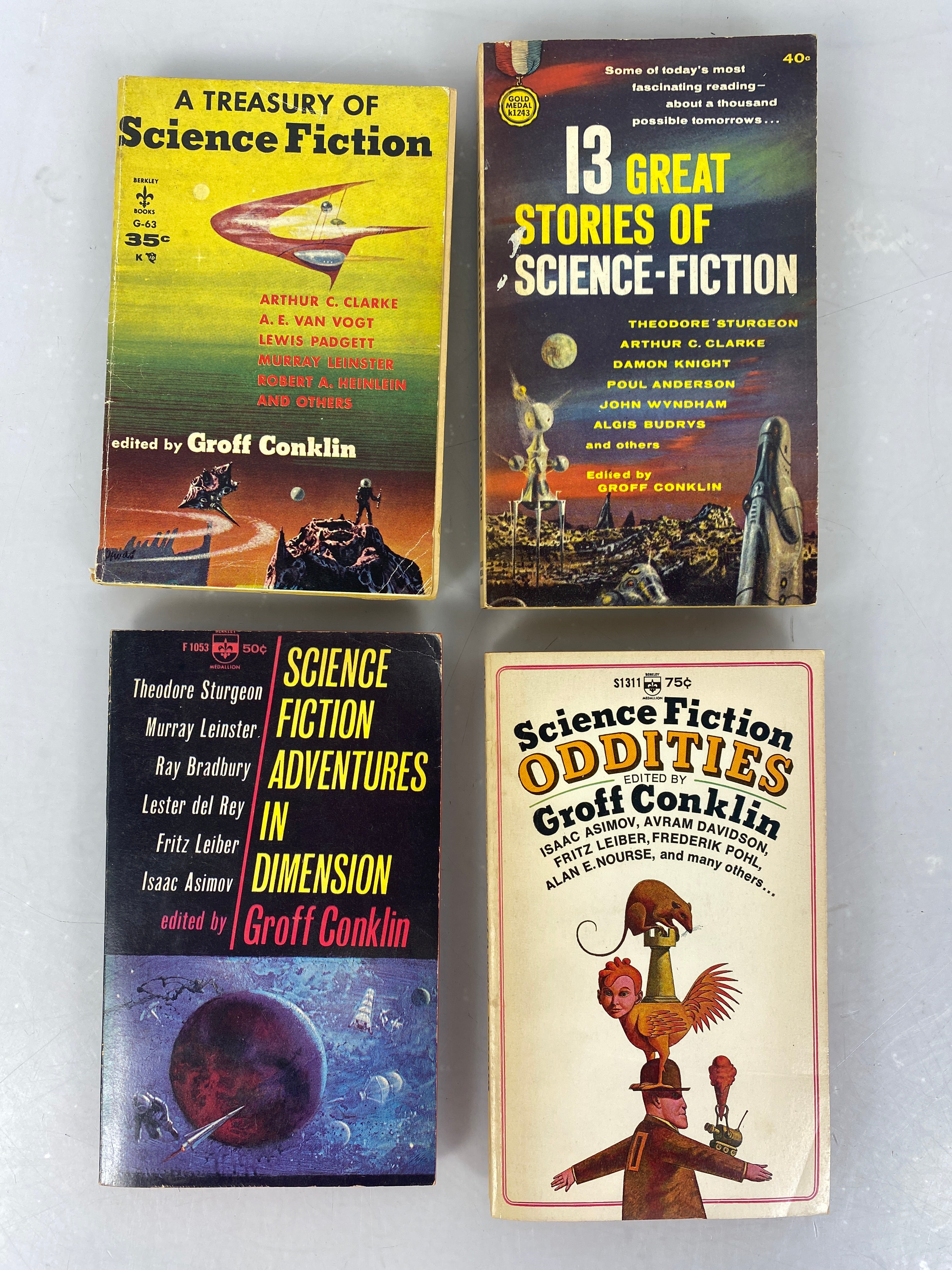 Lot of 4 Vintage Science Fiction Collection paperbacks Groff Conklin 1948-1966