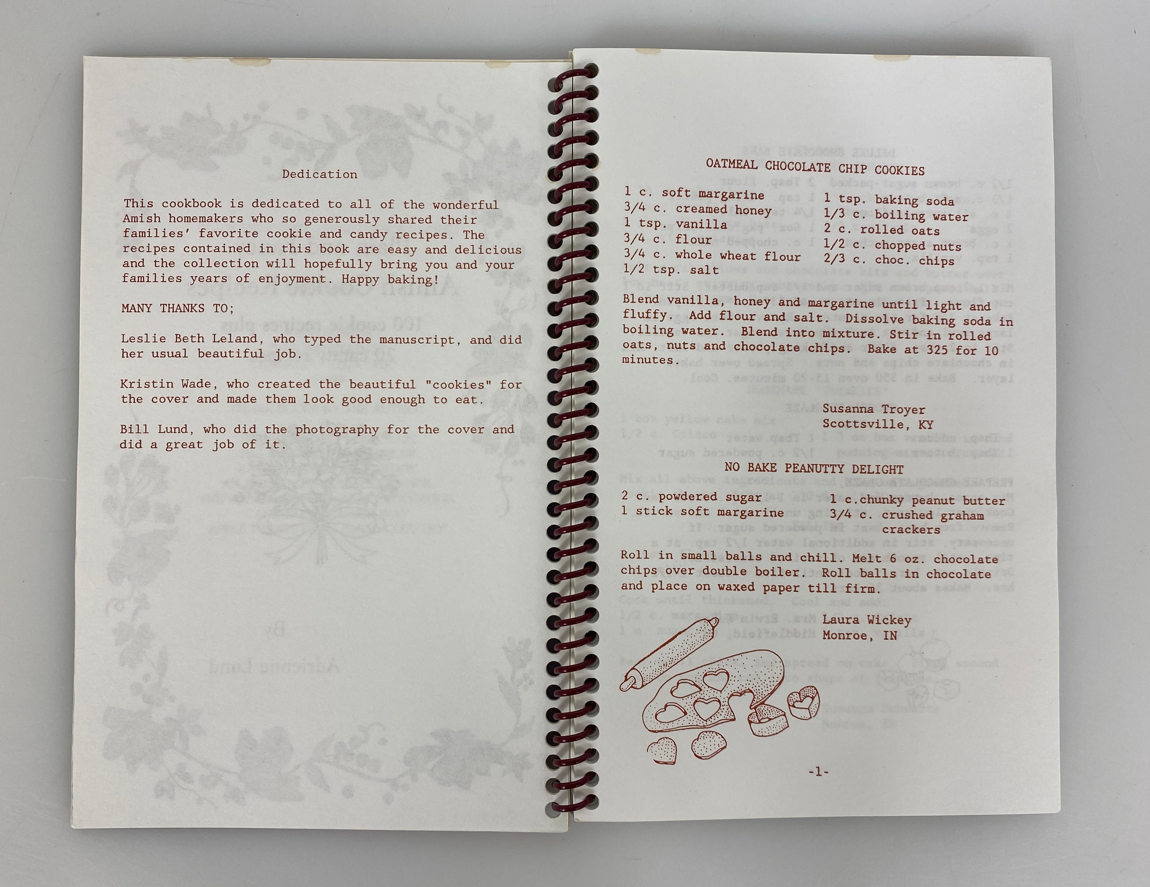 Lot of 4 Vintage Spiral-Bound Cookbooks Yooper Recipes/Cookies/Steelcase Chefs