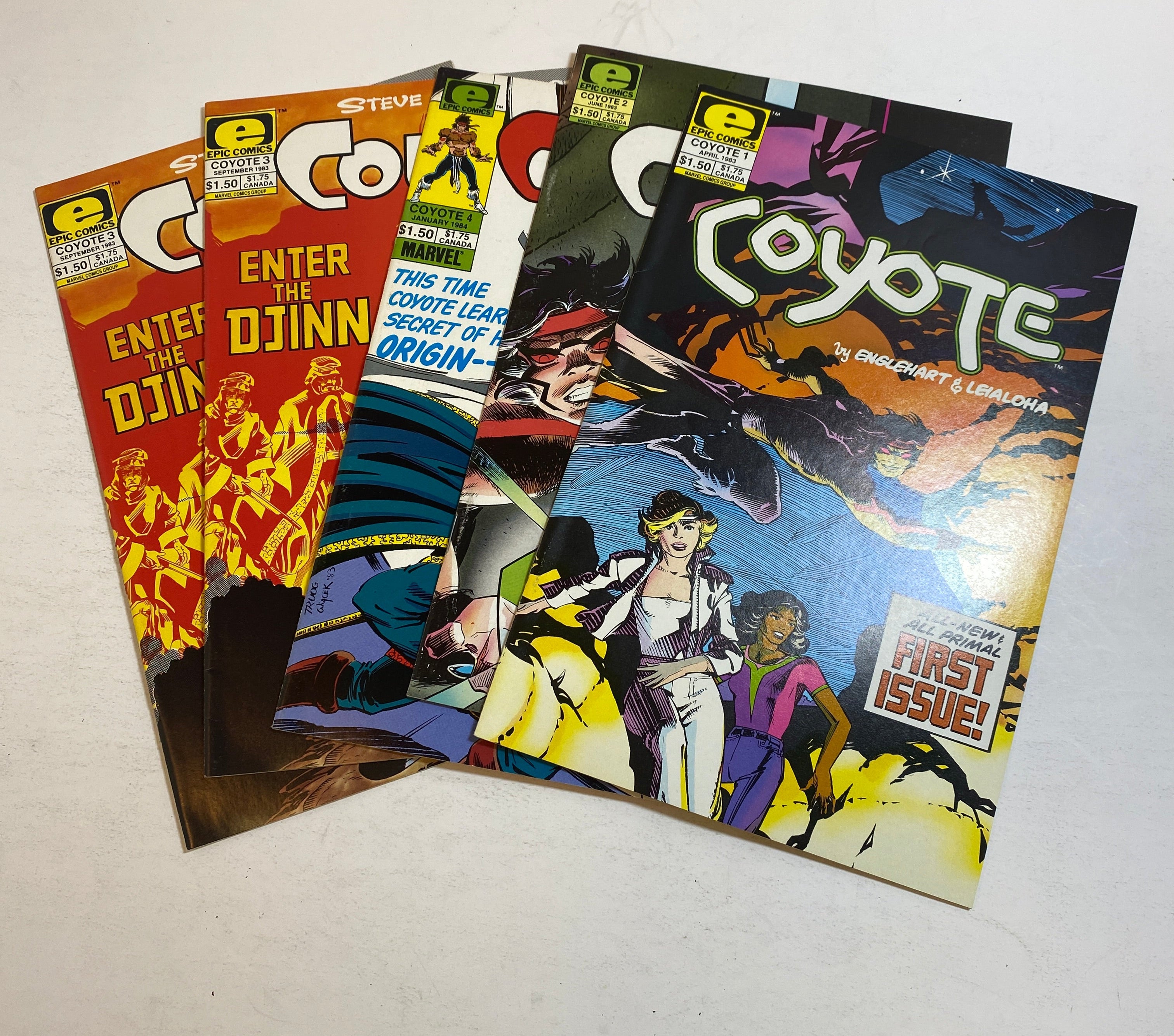 Lot of 5 Coyote Epic/Marvel Comics 1983-1984