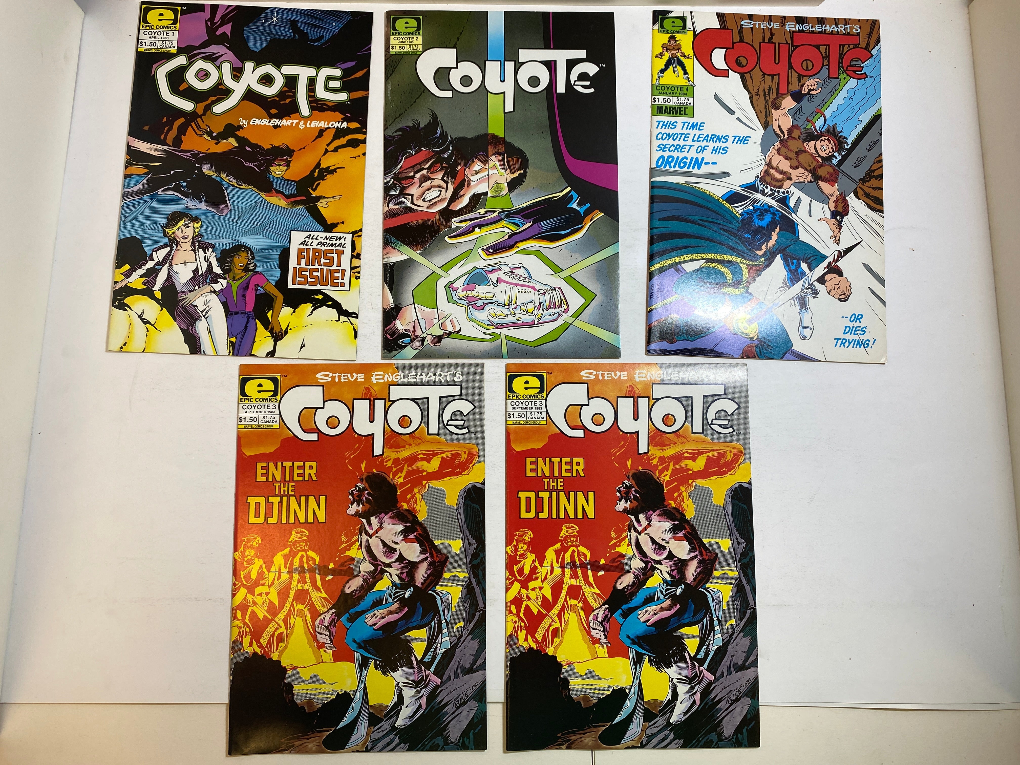 Lot of 5 Coyote Epic/Marvel Comics 1983-1984