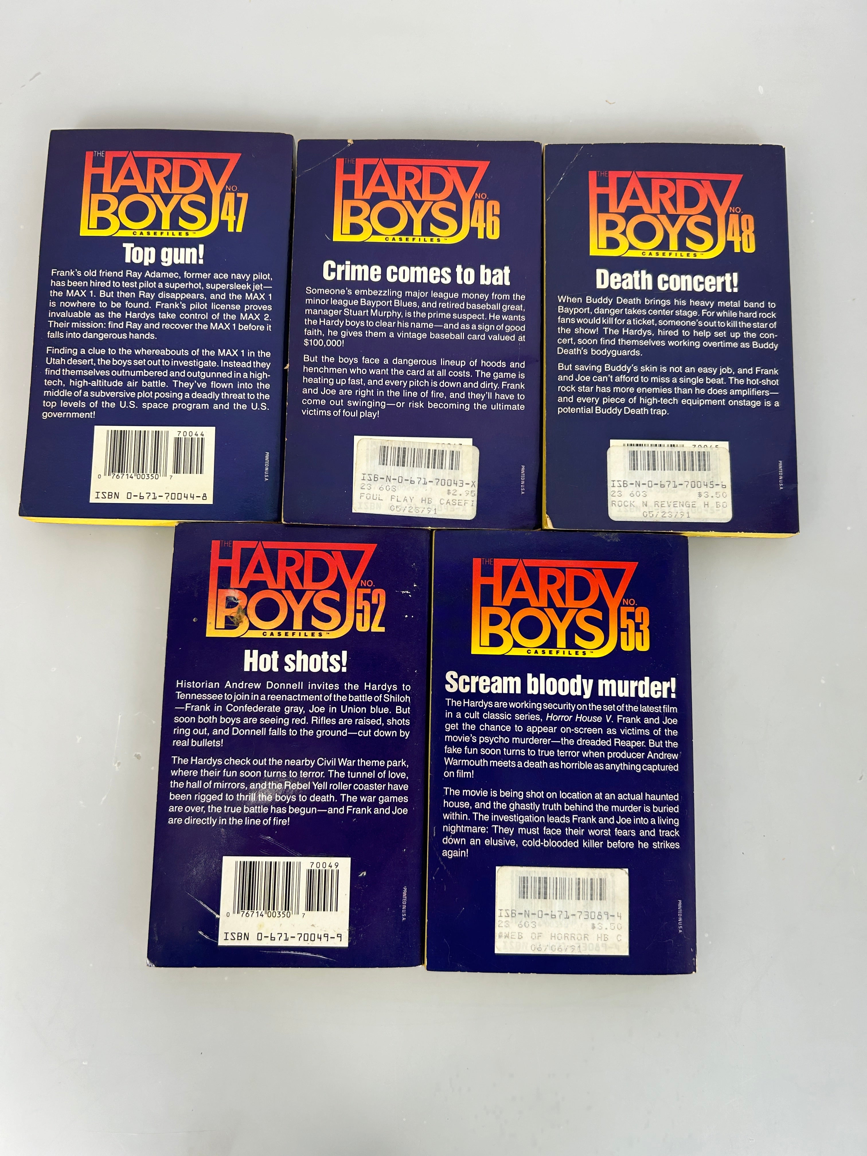 Lot of 5 Hardy Boys Casefiles VTG 90s YA Books Good Condition SC