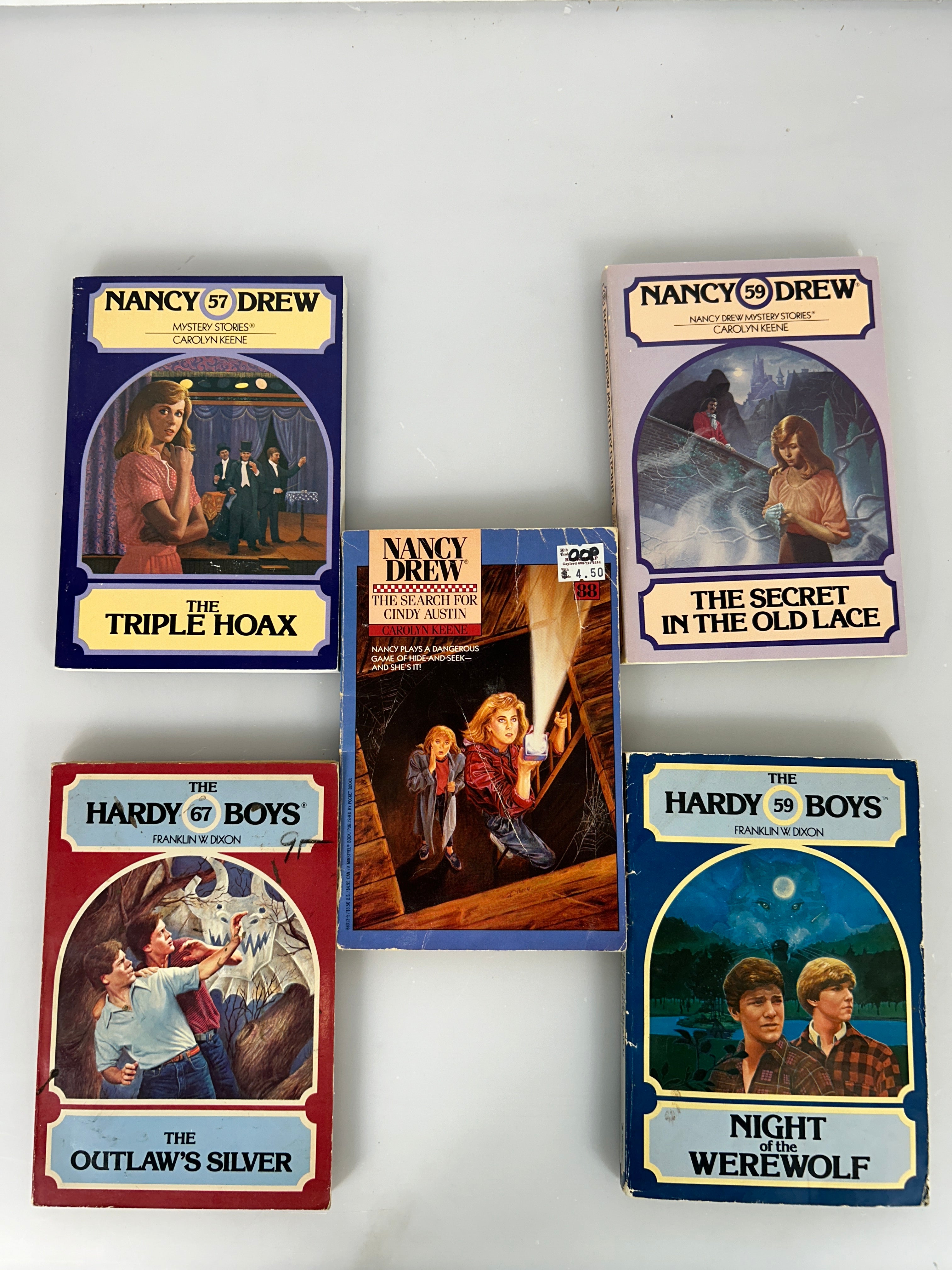 Lot of 5 Hardy Boys/Nancy Drew Files VTG 90s YA Books Good SC