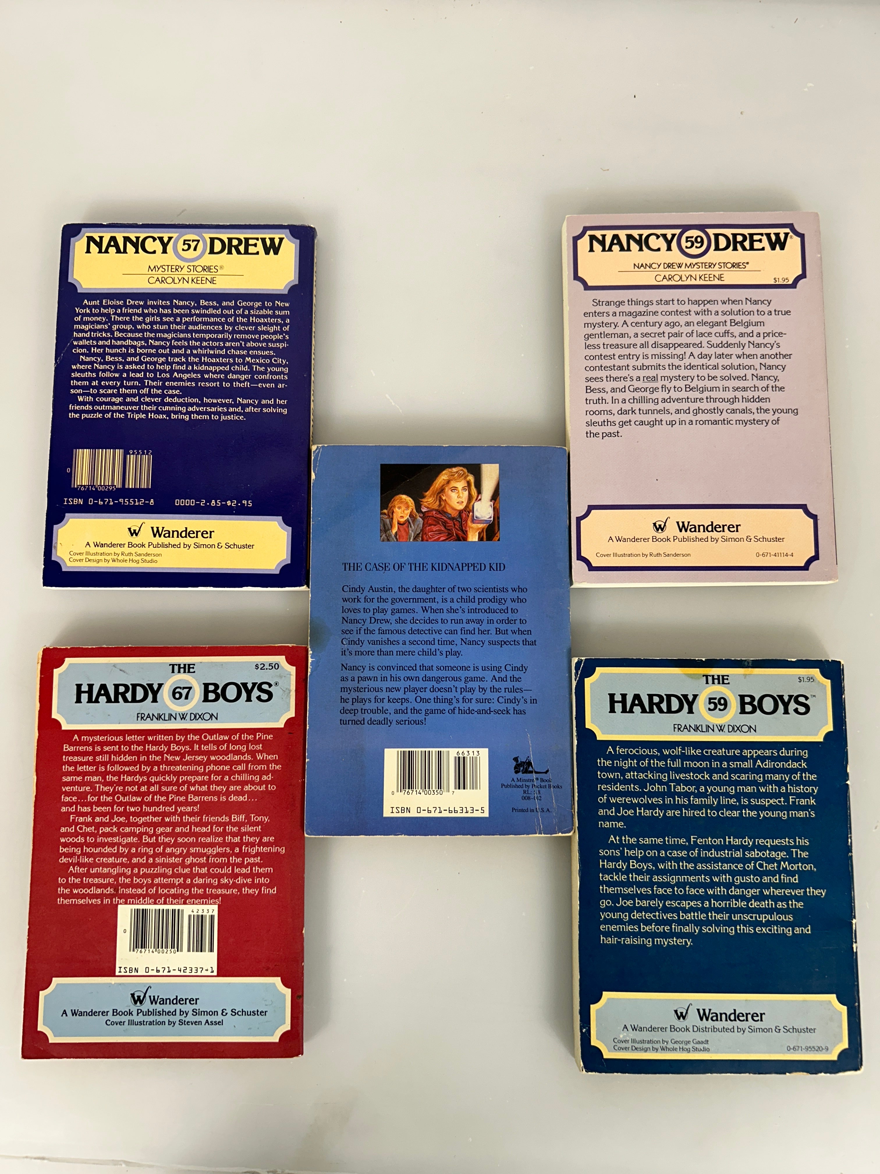 Lot of 5 Hardy Boys/Nancy Drew Files VTG 90s YA Books Good SC
