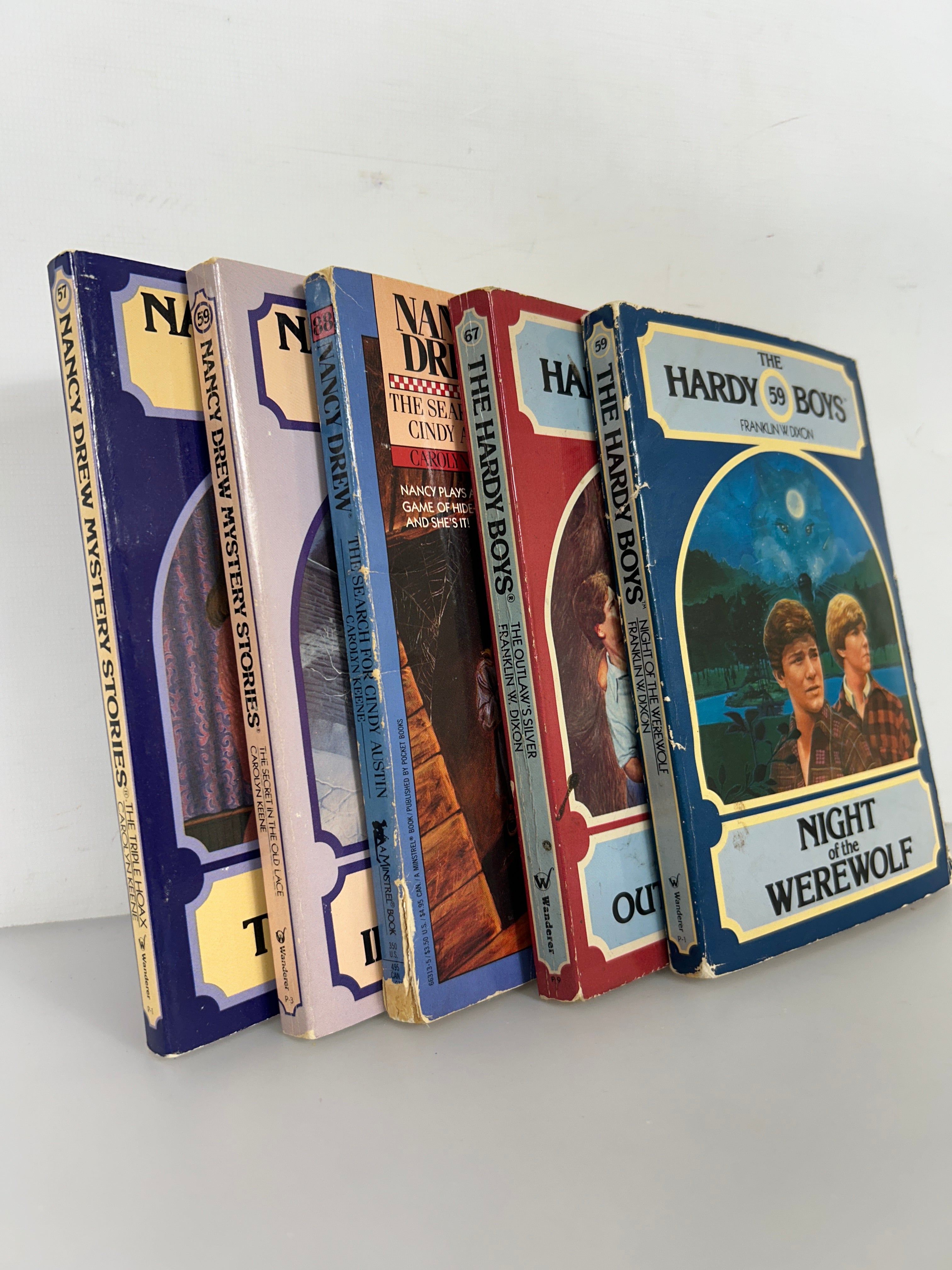 Lot of 5 Hardy Boys/Nancy Drew Files VTG 90s YA Books Good SC