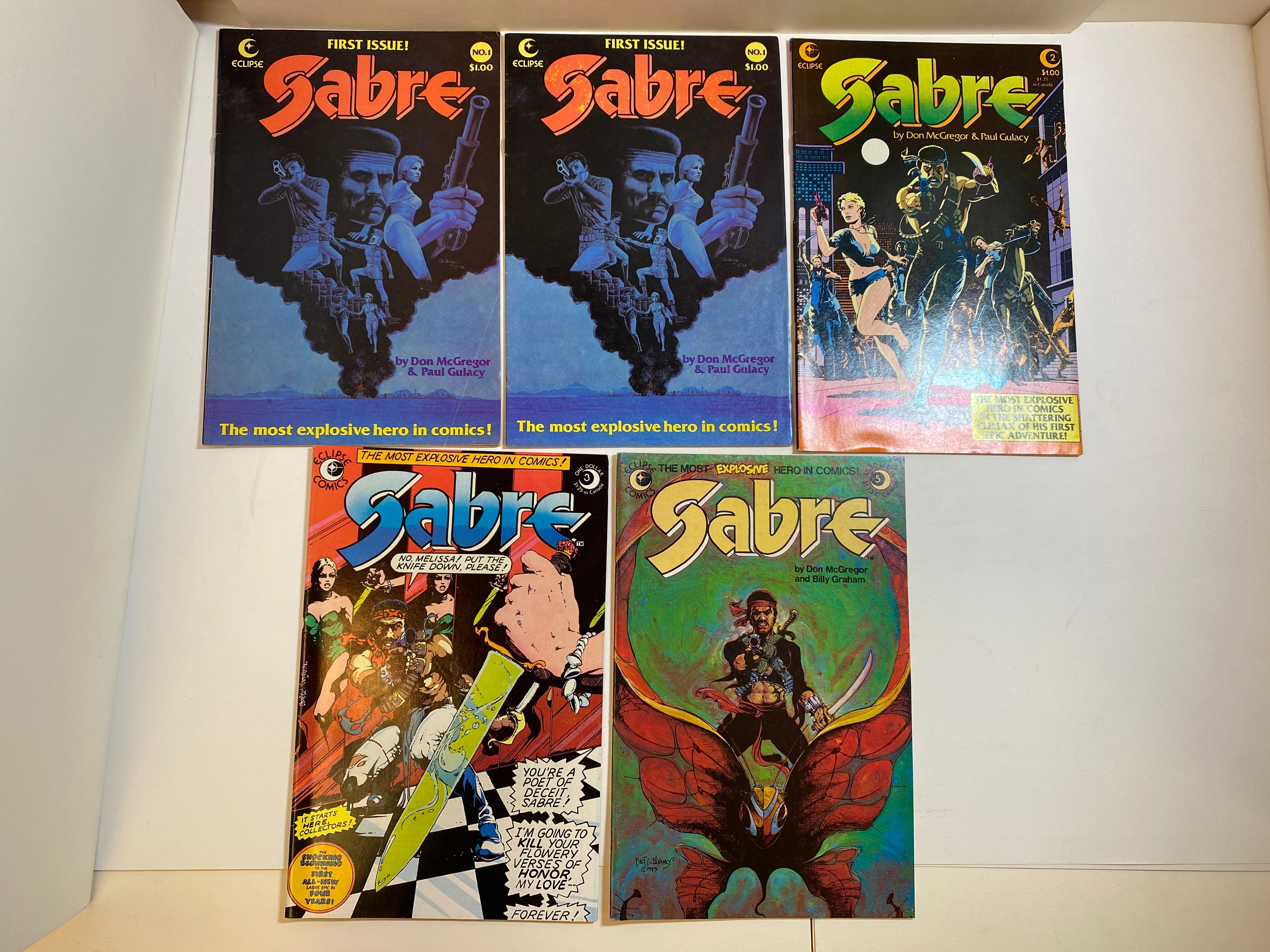 Lot of 5 Sabre Eclipse Comics 1982-1983