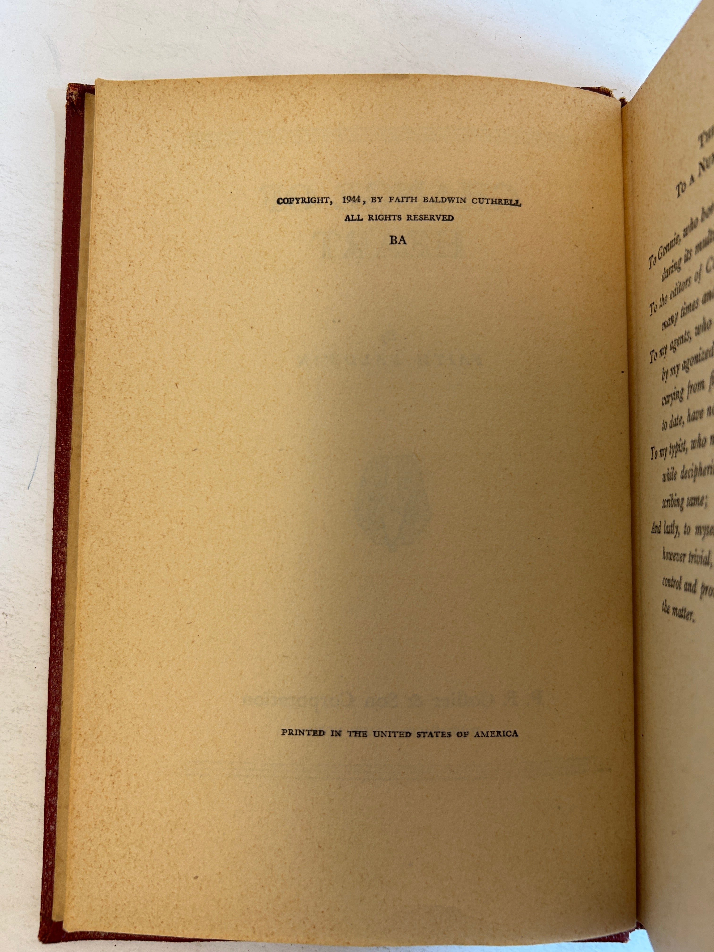 Lot of 5 Vintage Faith Baldwin incl Arizona Star/Change of Heart 1940s HC