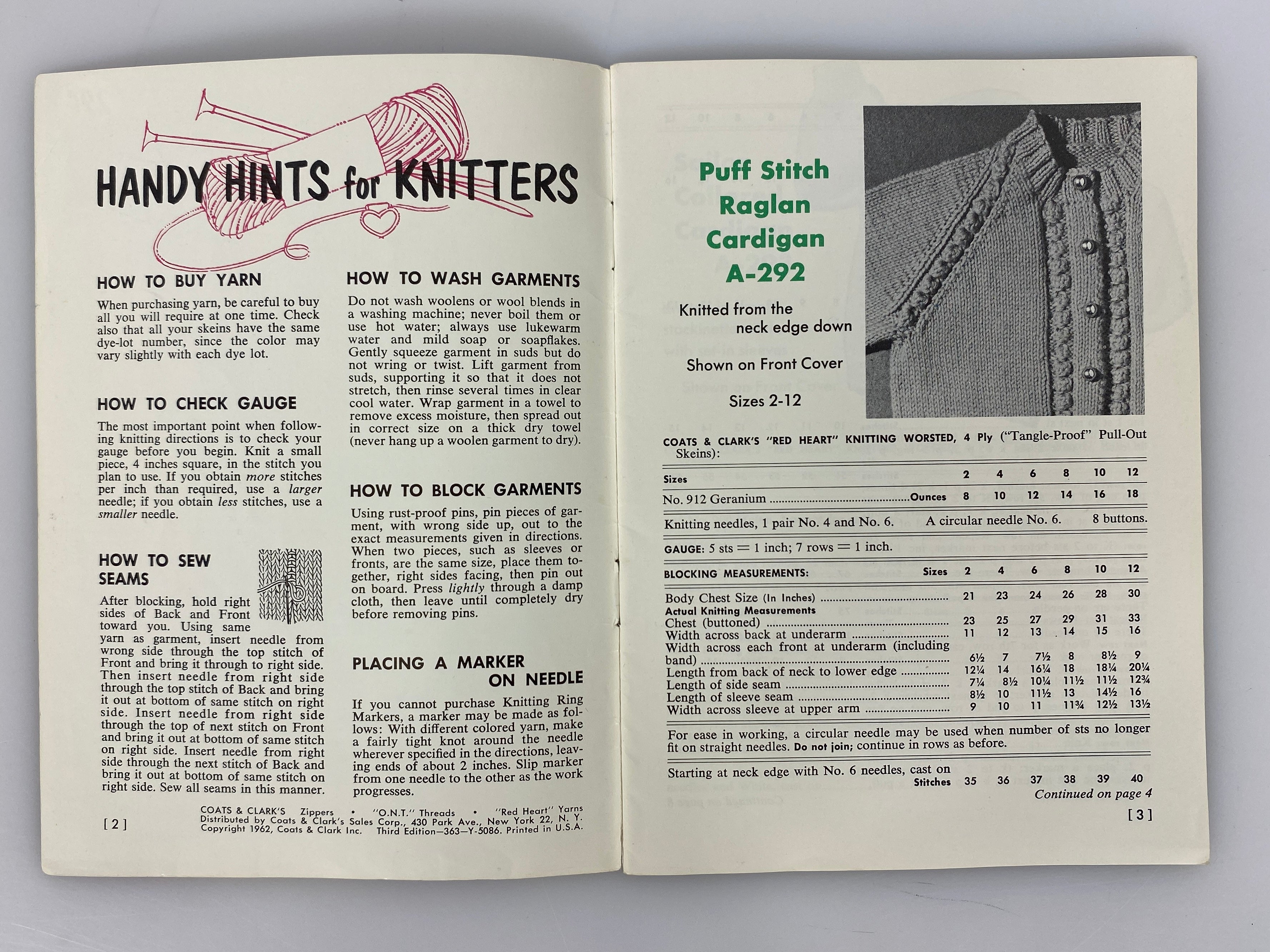 Lot of 5 Vintage Knit & Crochet Books: Coats & Clark/Susan Bates 1959-64 SC