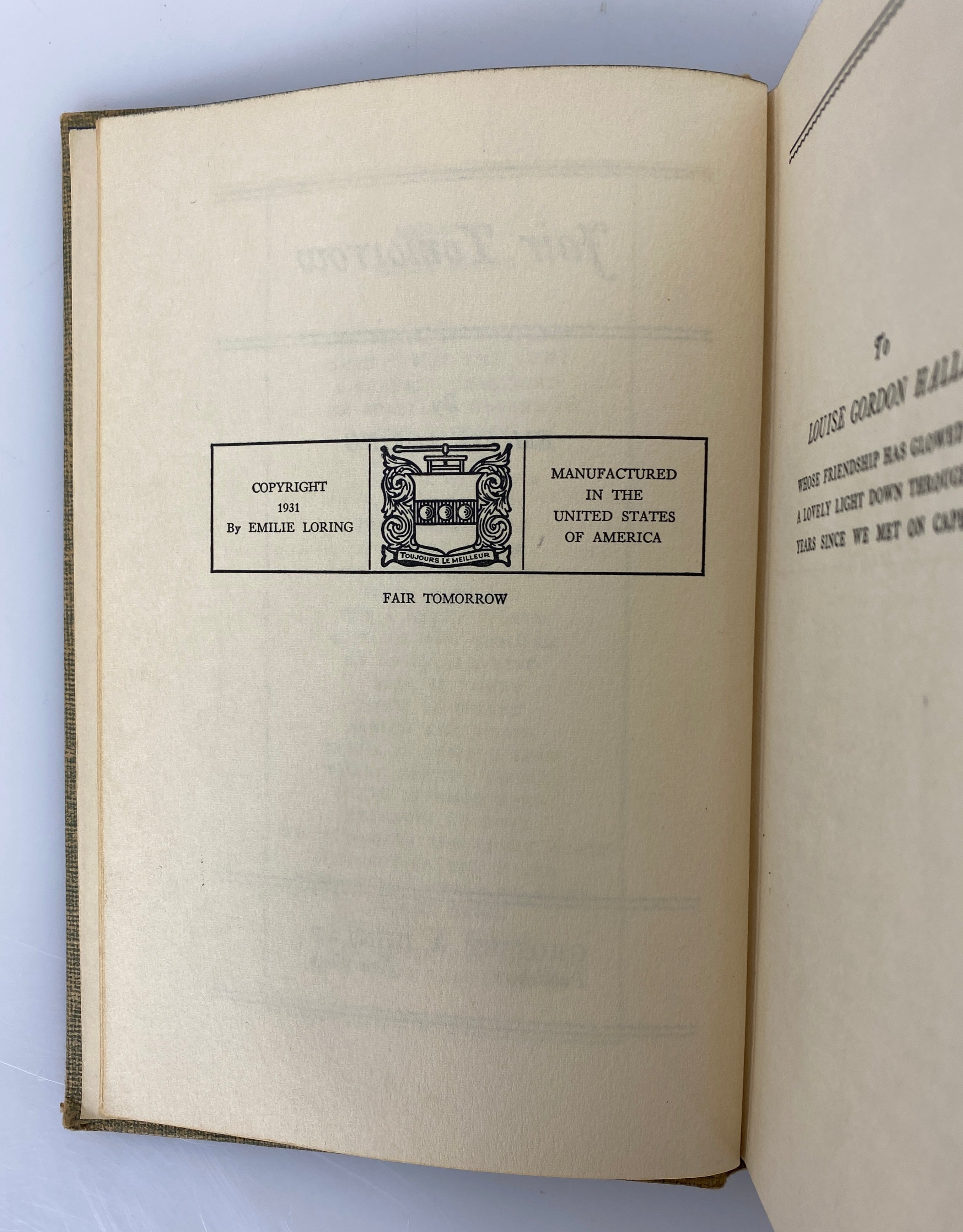 Lot of 5 Vtg Emilie Loring incl Fair Tomorrow/Gay Courage/The Trail of Conflict