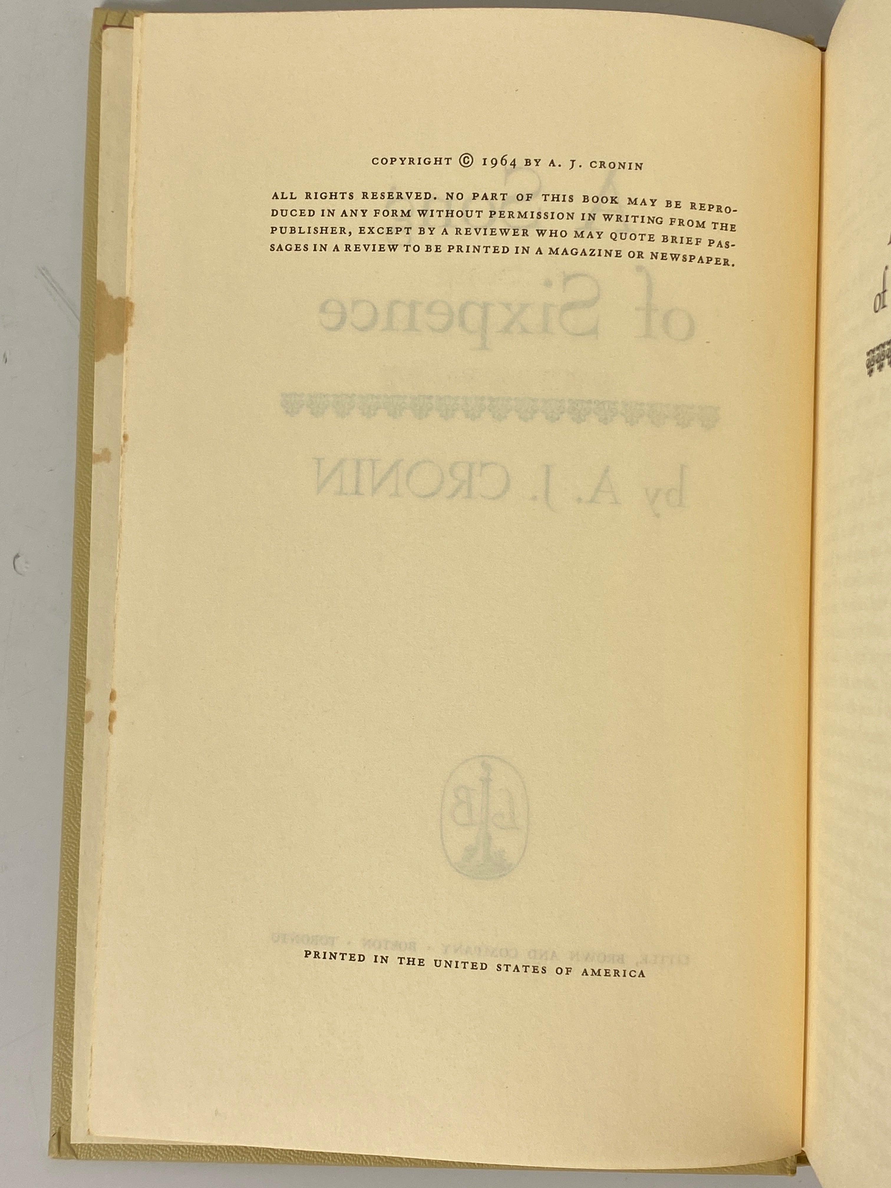 Lot of 5 Vtg Fiction incl Closer to the Sun/Light of Day/Song of Sixpence BCE DJ