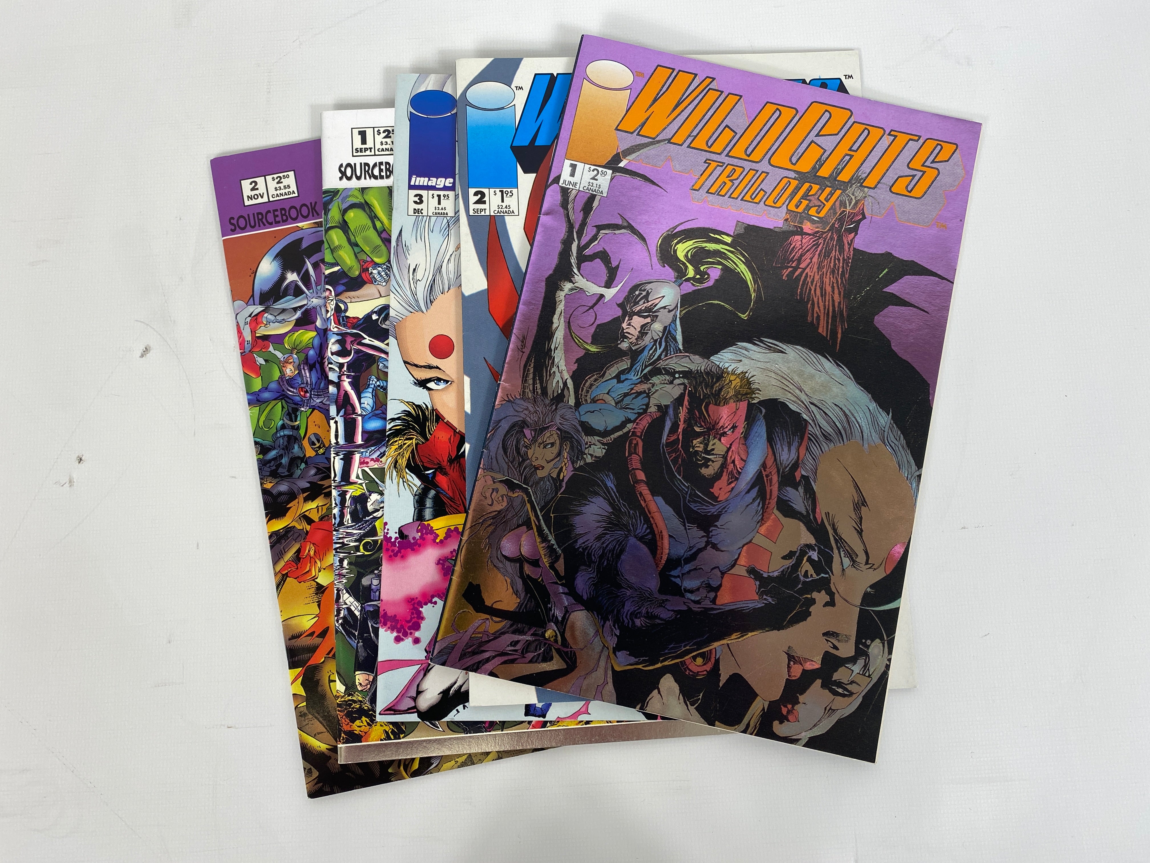 Lot of 5 WildCATS Trilogy/Sourcebook Image Comics 1993-1994