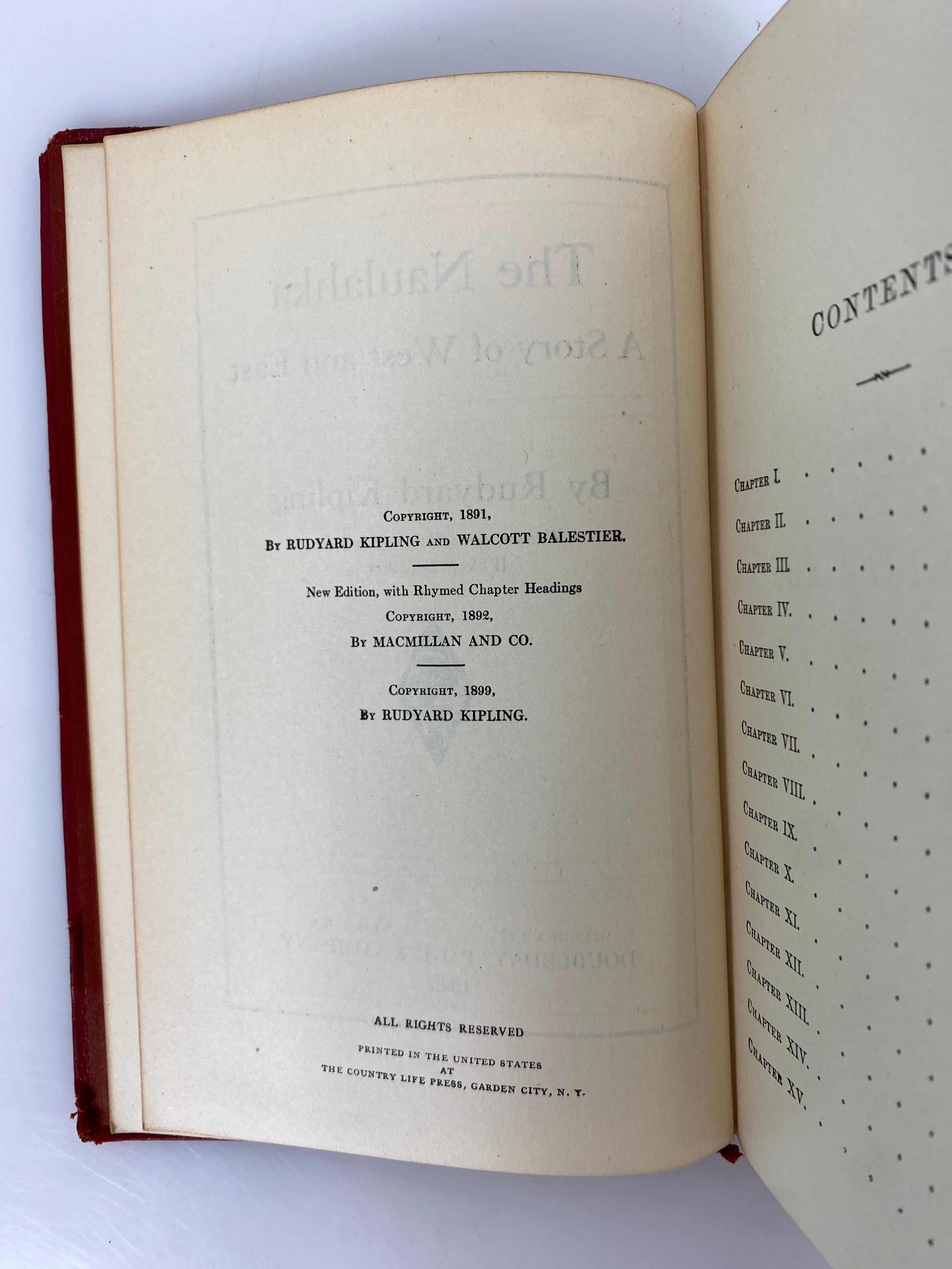 Lot of 6 Antique Rudyard Kipling incl Kim/Second Jungle Book 1920s Leather Bound
