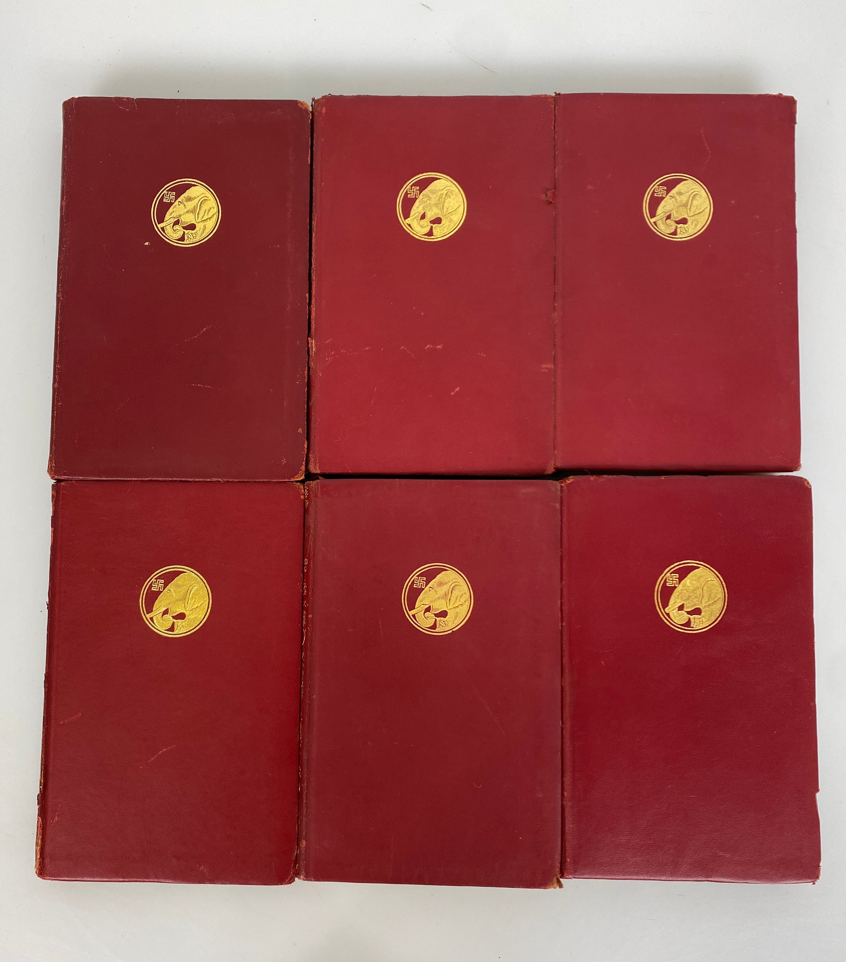 Lot of 6 Antique Rudyard Kipling incl Kim/Second Jungle Book 1920s Leather Bound