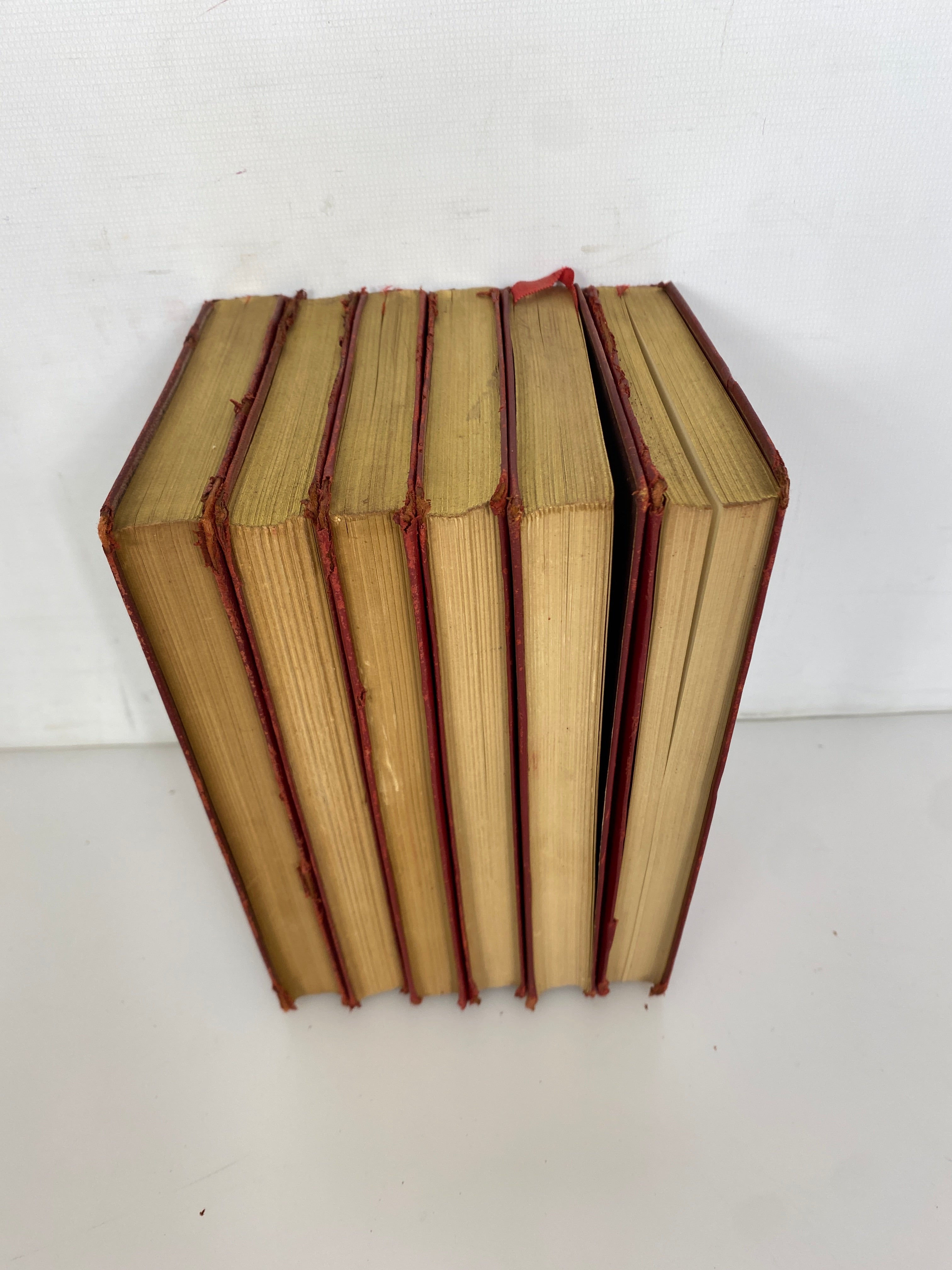 Lot of 6 Antique Rudyard Kipling incl Kim/Second Jungle Book 1920s Leather Bound