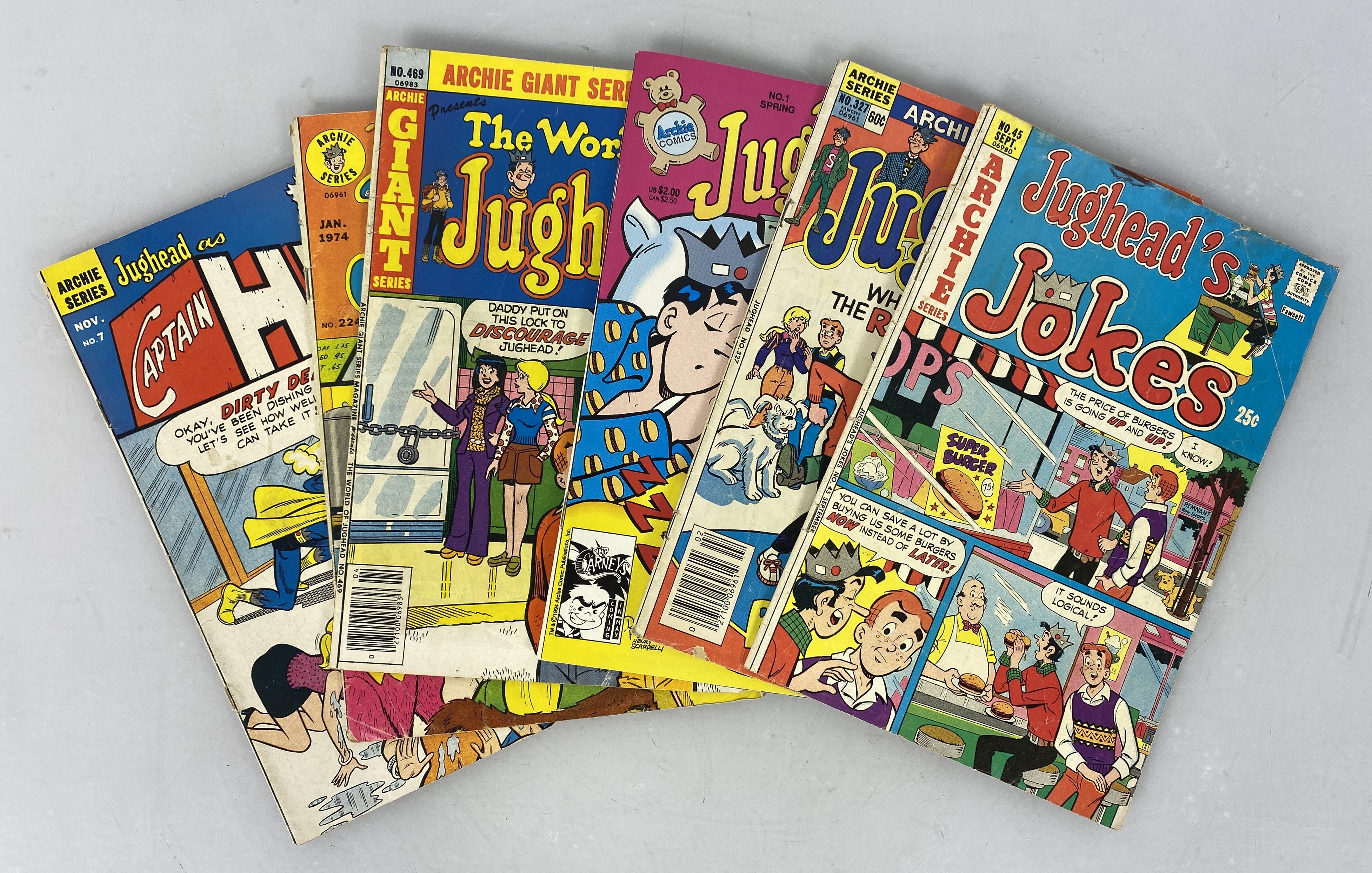 Lot of 6 Jughead Comics Archie Comics 1967-1994