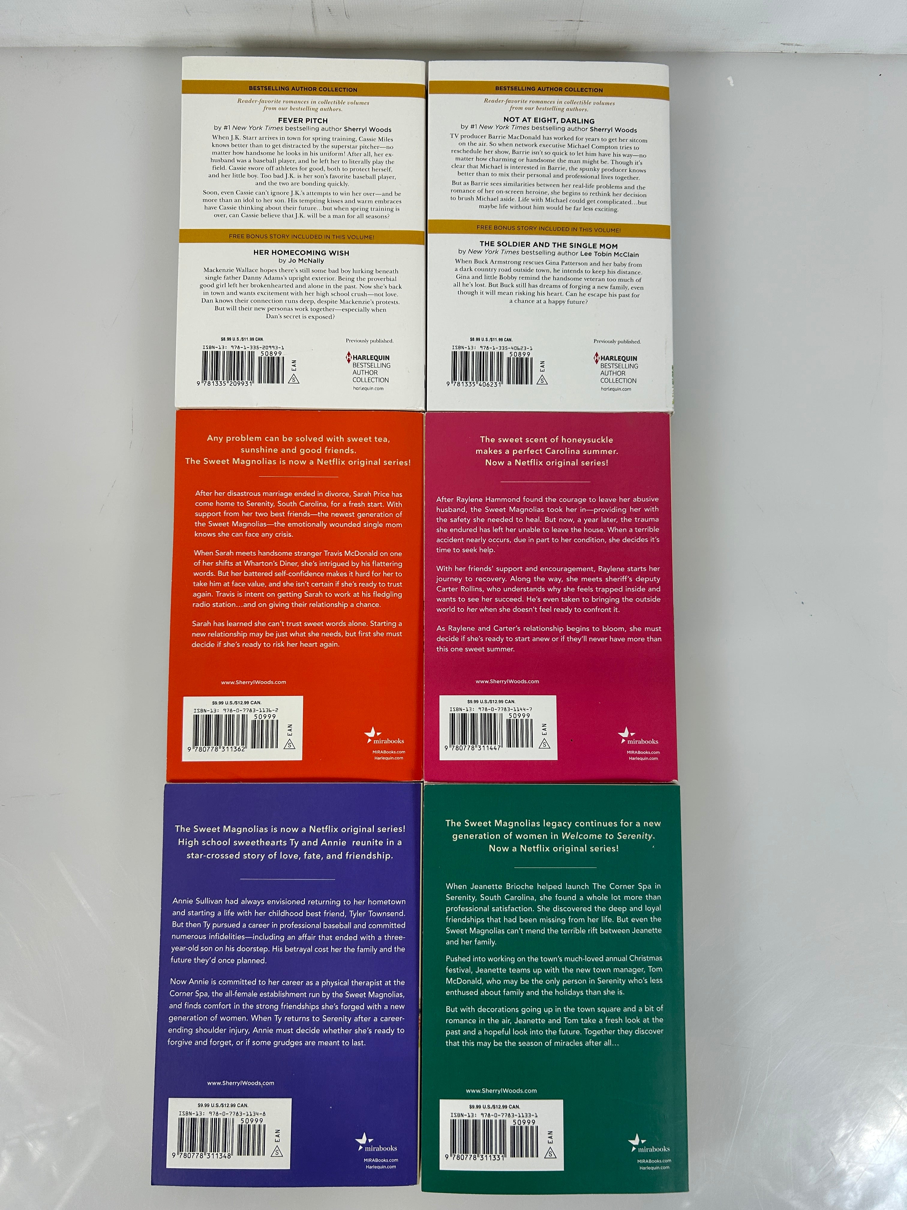 Lot of 6 Romance: 4-Sweet Magnolias & 2 Bonus Story 2-in-1s by Sherryl Woods PB