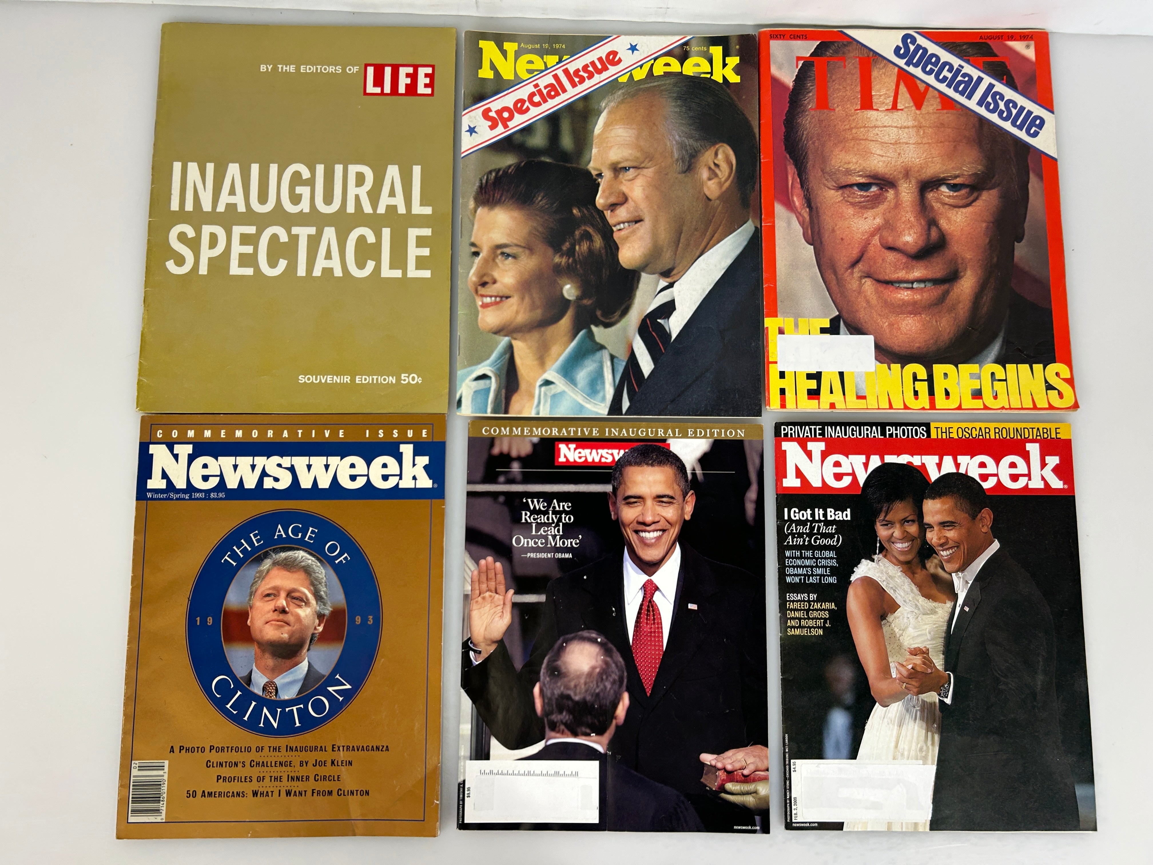 Lot of 6 Vintage Presidential Inauguration Magazines-LIFE/Newsweek/TIME