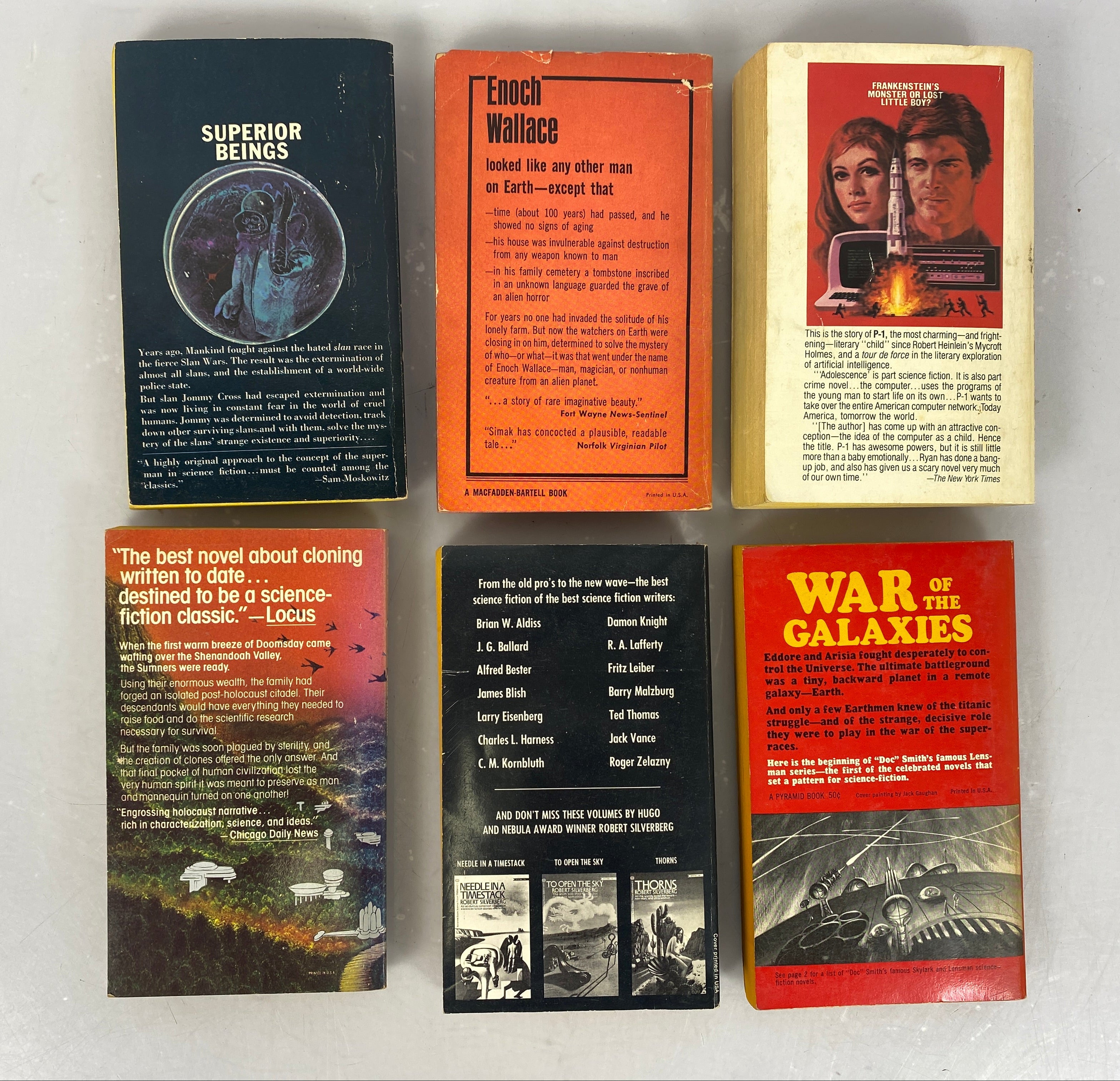 Lot of 6 Vintage Science Fiction Paperbacks (Lot #6) 1963-1977