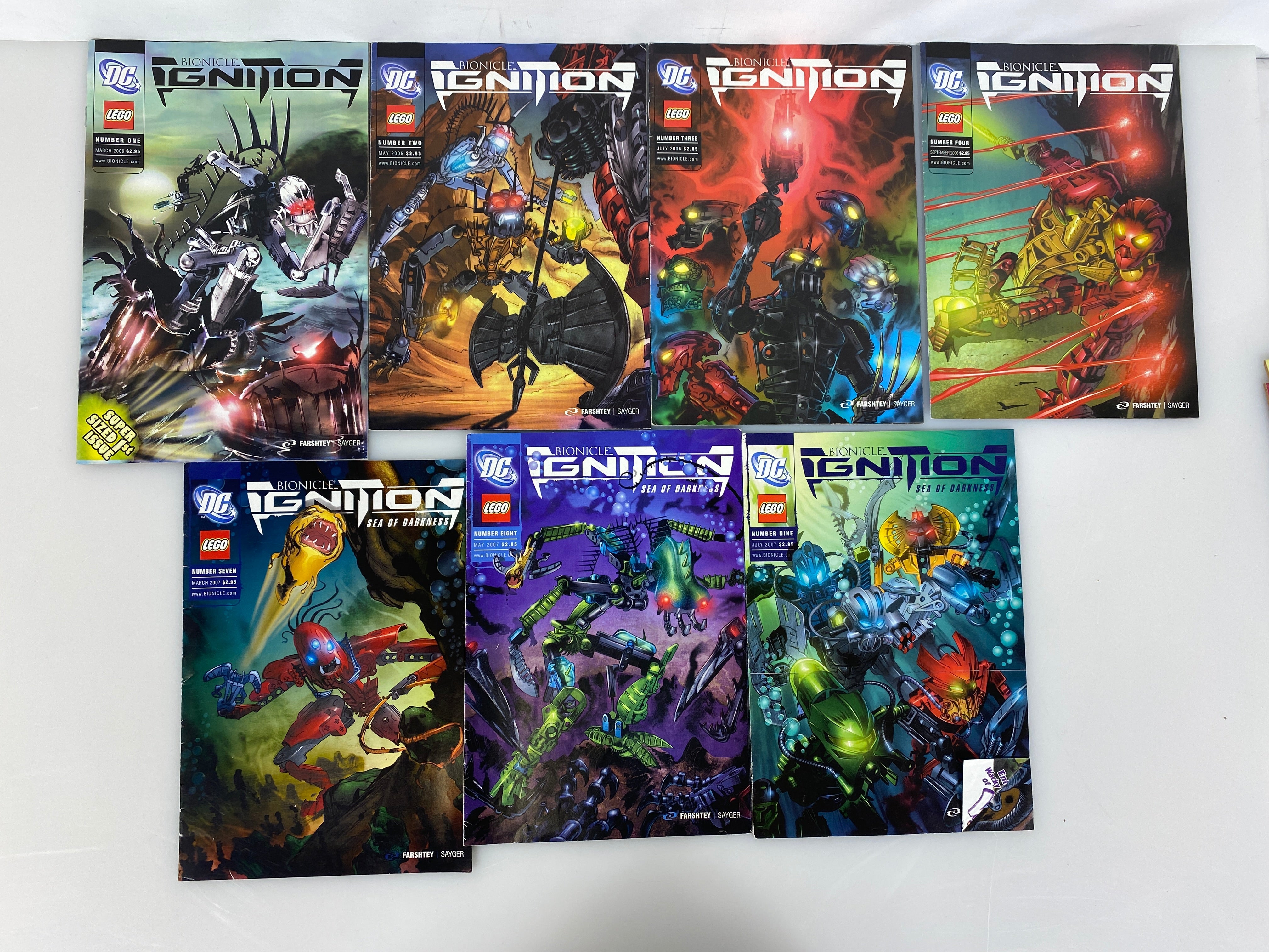 Lot of 7 DC/Lego Bionicle Ignition Comics 1-9 2006-2007