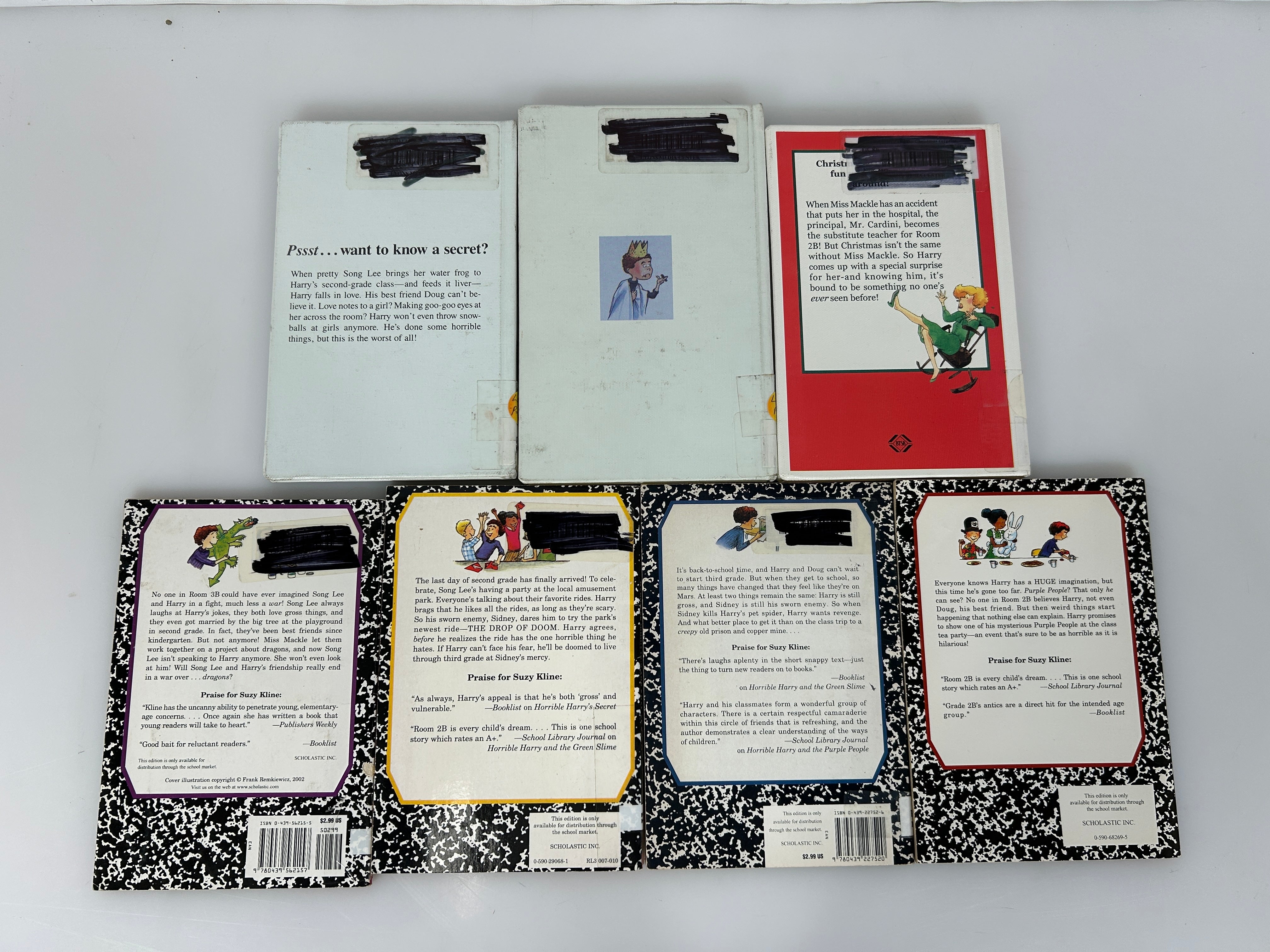 Lot of 7 Horrible Harry Short Kids' Chapter Books 3 HC 4 PB Ex-Lib