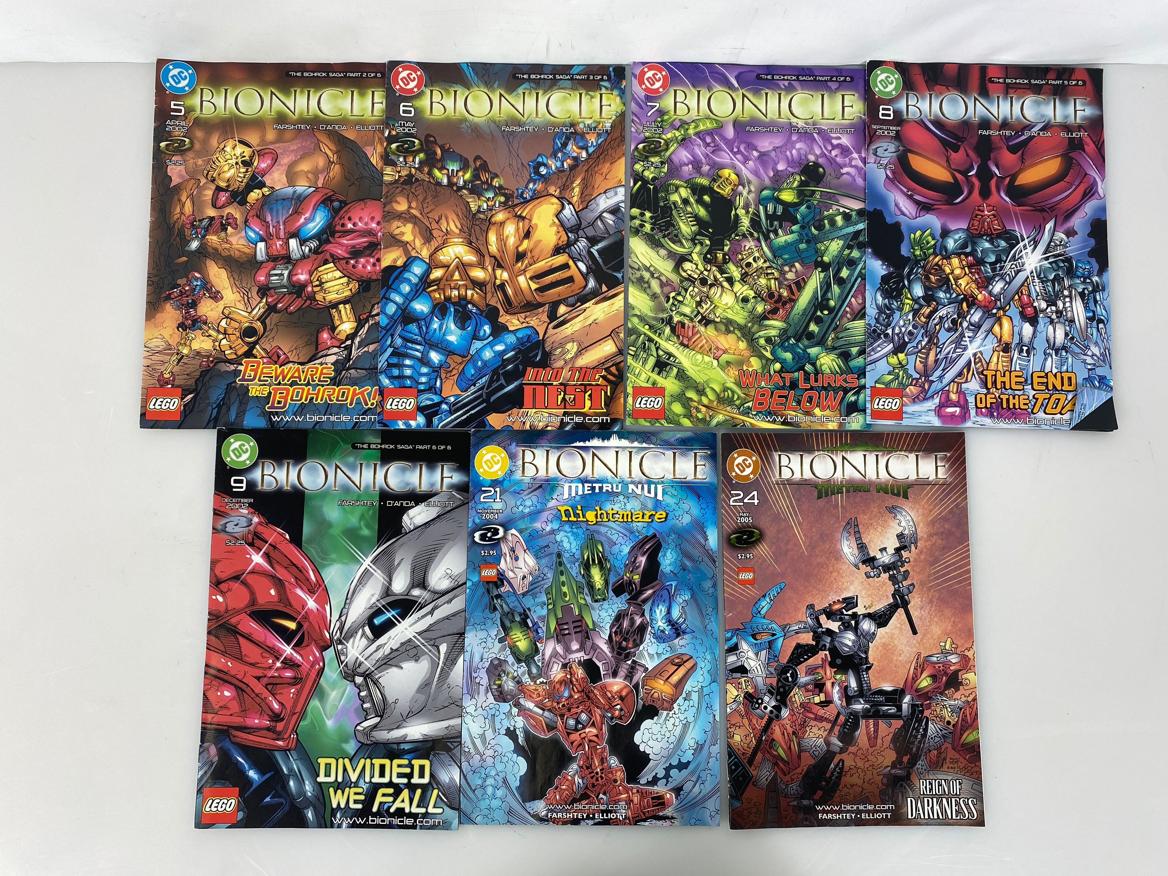 Lot of 7 Lego Bionicle DC Comics 2002-2005