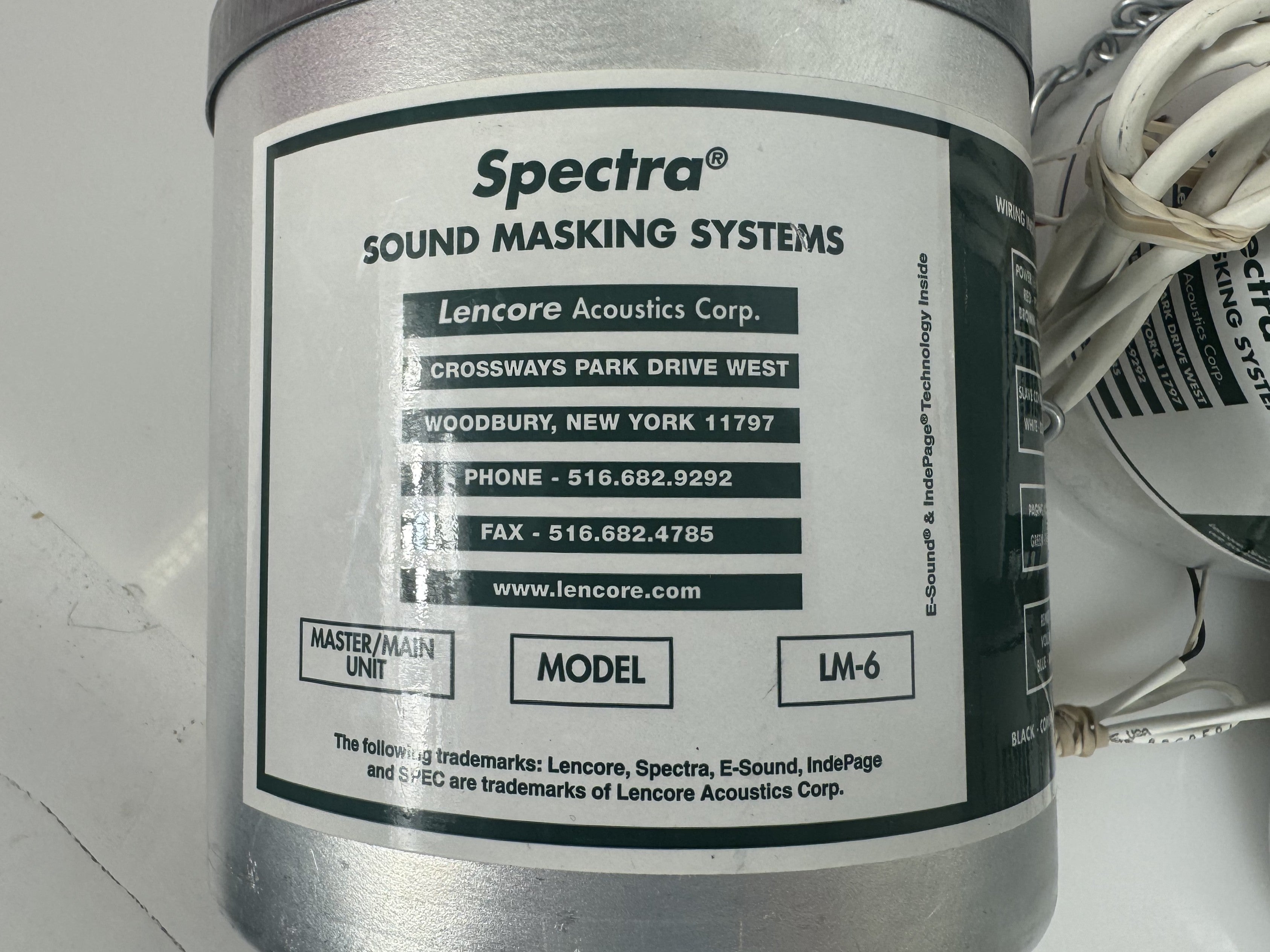Lot of 7 Lencore Spectra Sound Masking System Ceiling Speakers