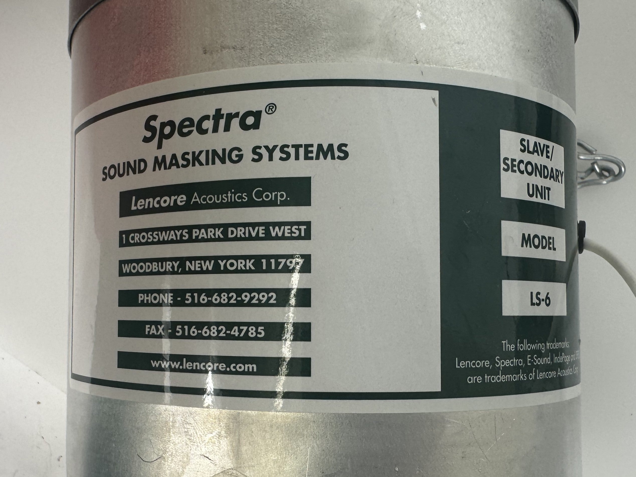 Lot of 7 Lencore Spectra Sound Masking System Ceiling Speakers