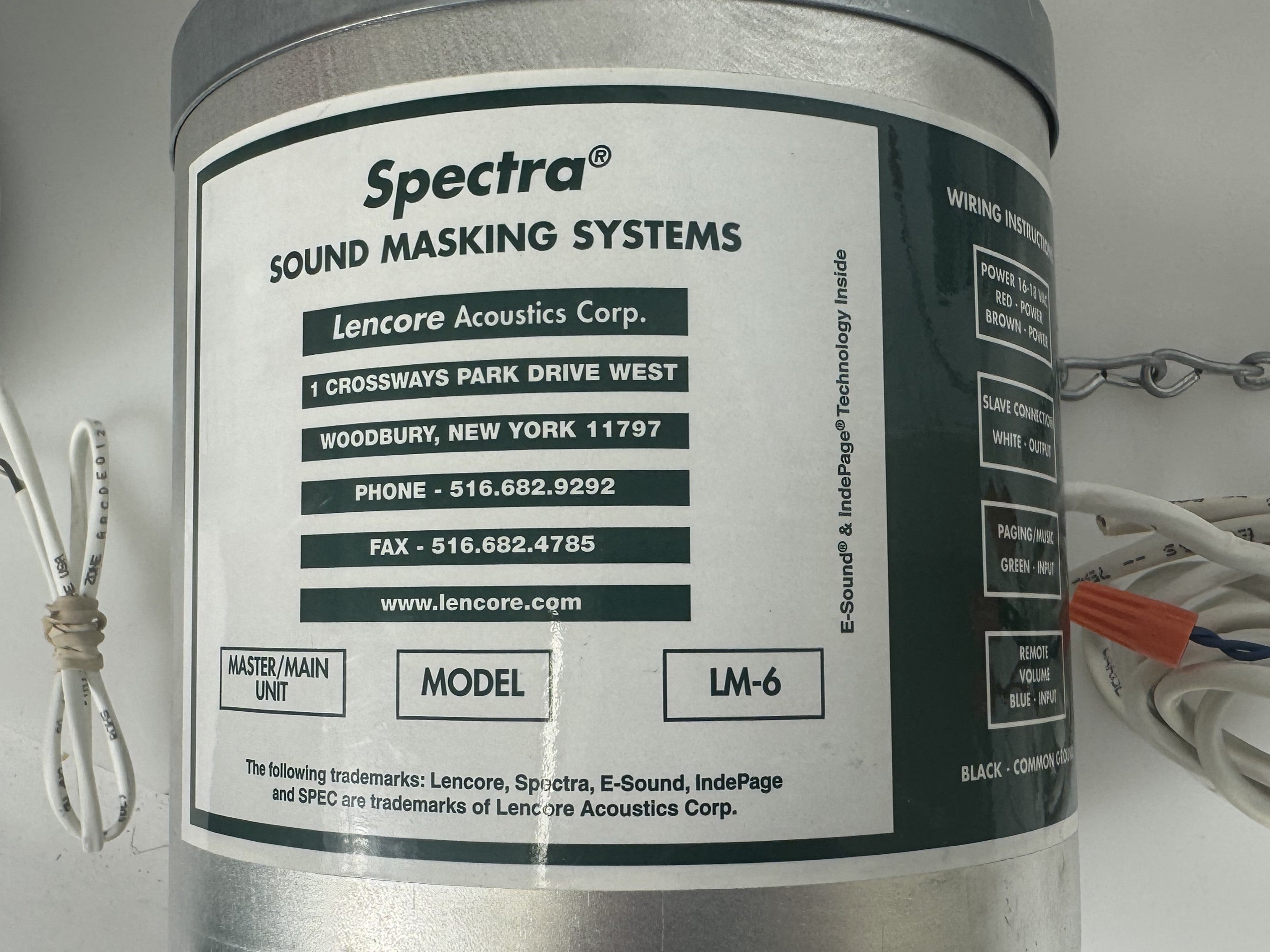Lot of 7 Lencore Spectra Sound Masking System Ceiling Speakers