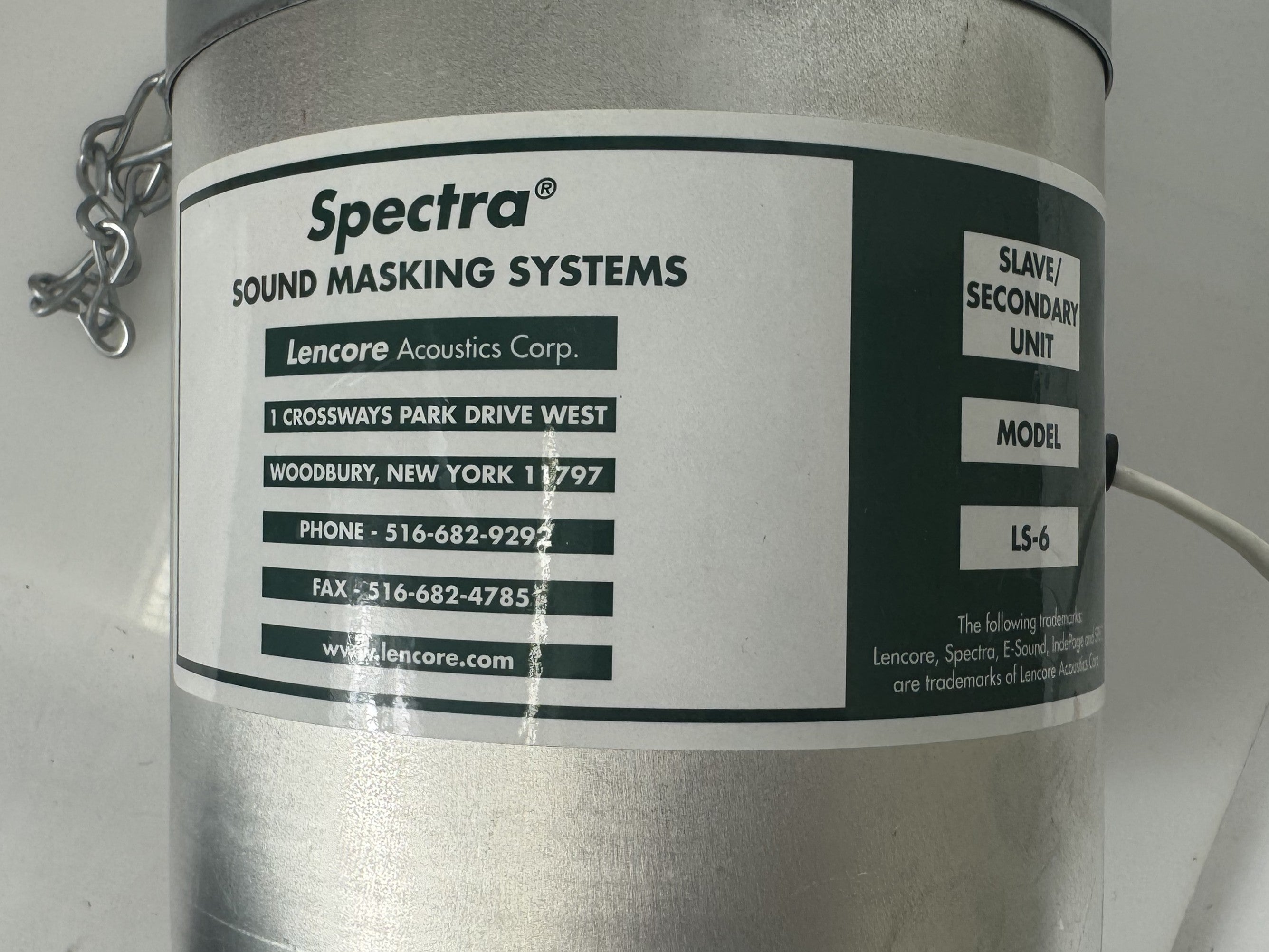 Lot of 7 Lencore Spectra Sound Masking System Ceiling Speakers