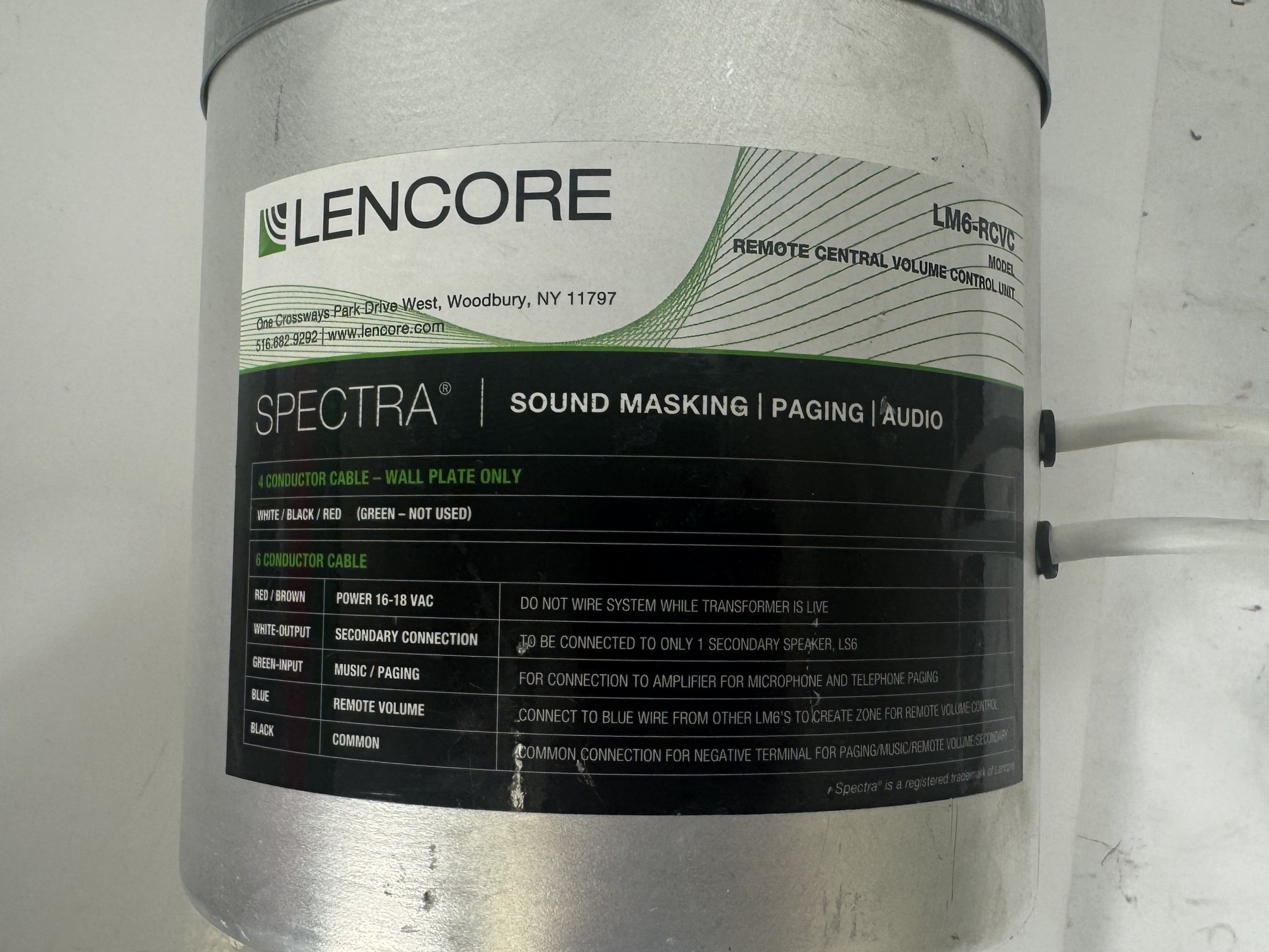 Lot of 7 Lencore Spectra Sound Masking System Ceiling Speakers